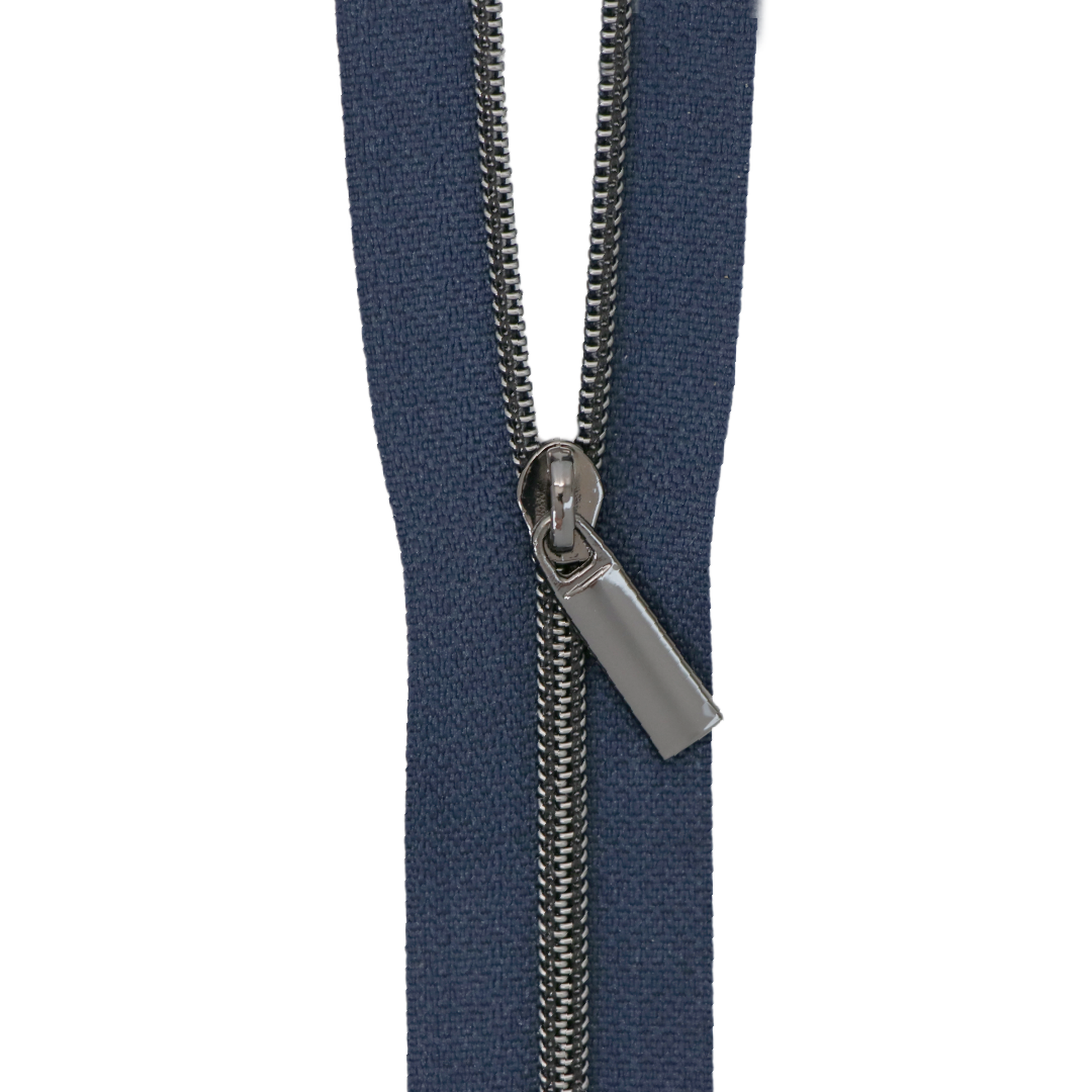Navy Nylon Coil Zipper #3 - Gunmetal