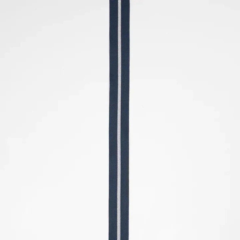Navy Nylon Coil Zipper #3 - Nickel