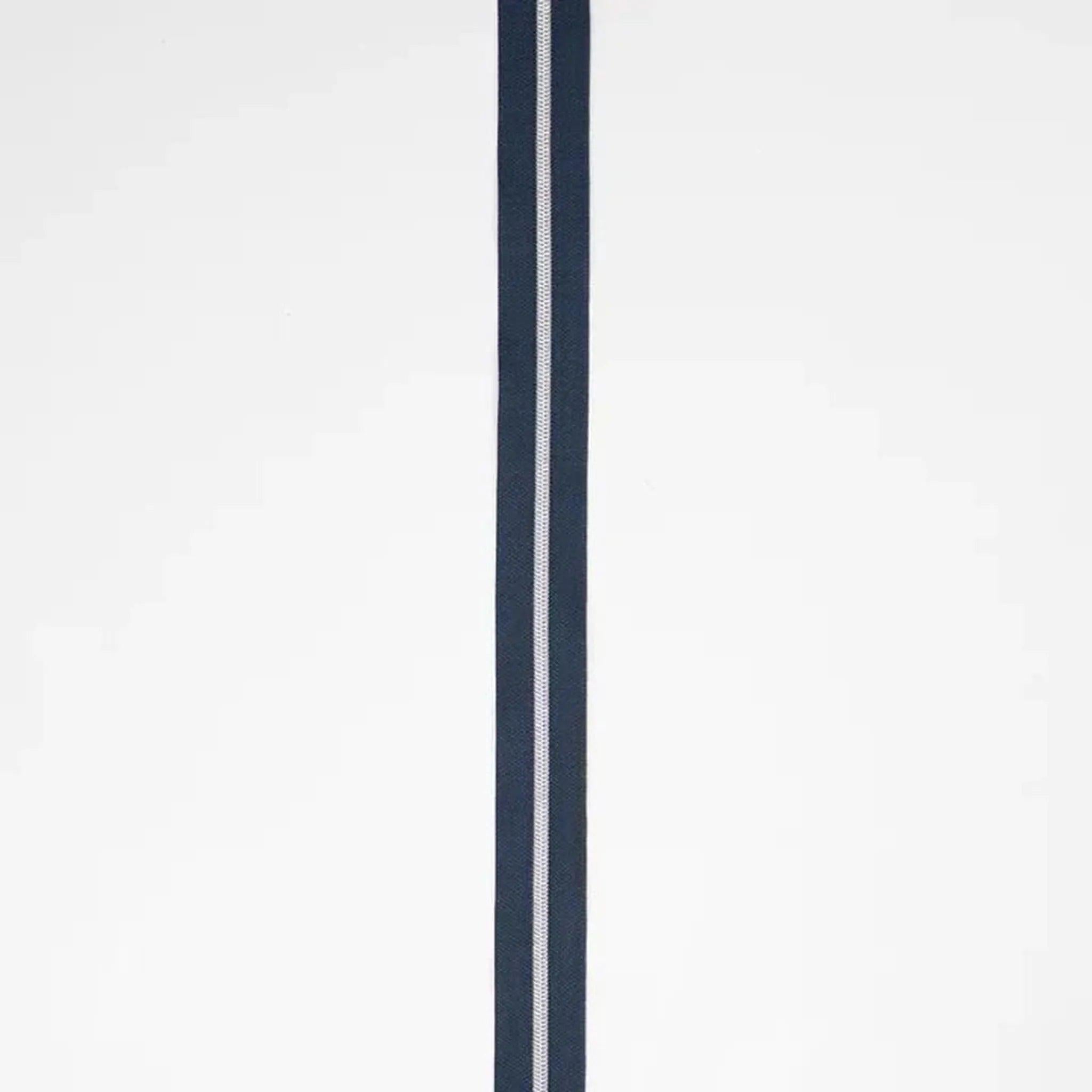 Navy Nylon Coil Zipper #3 - Nickel