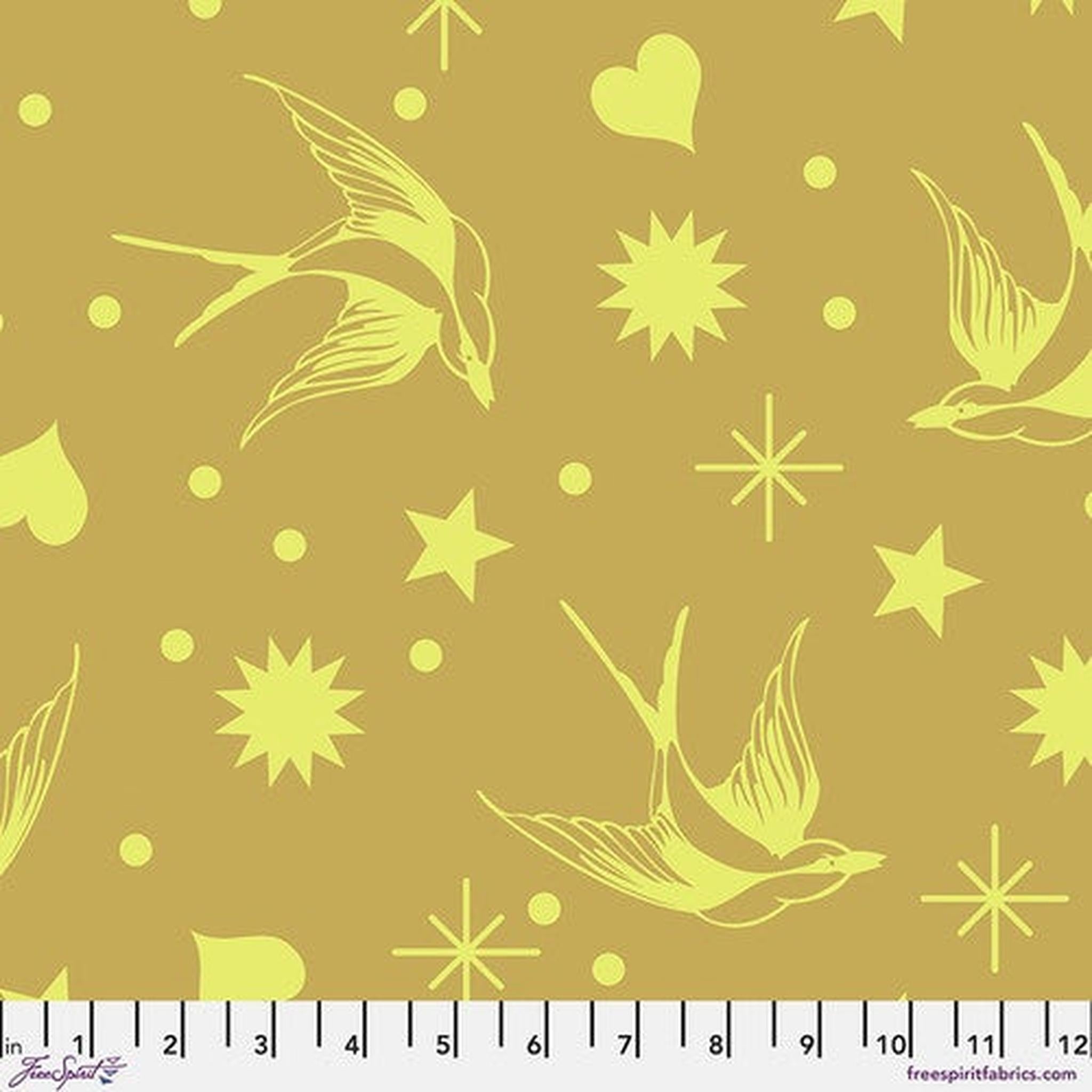 Neon True Colors by Tula Pink - Neon Fairy Flakes - Moon Beam