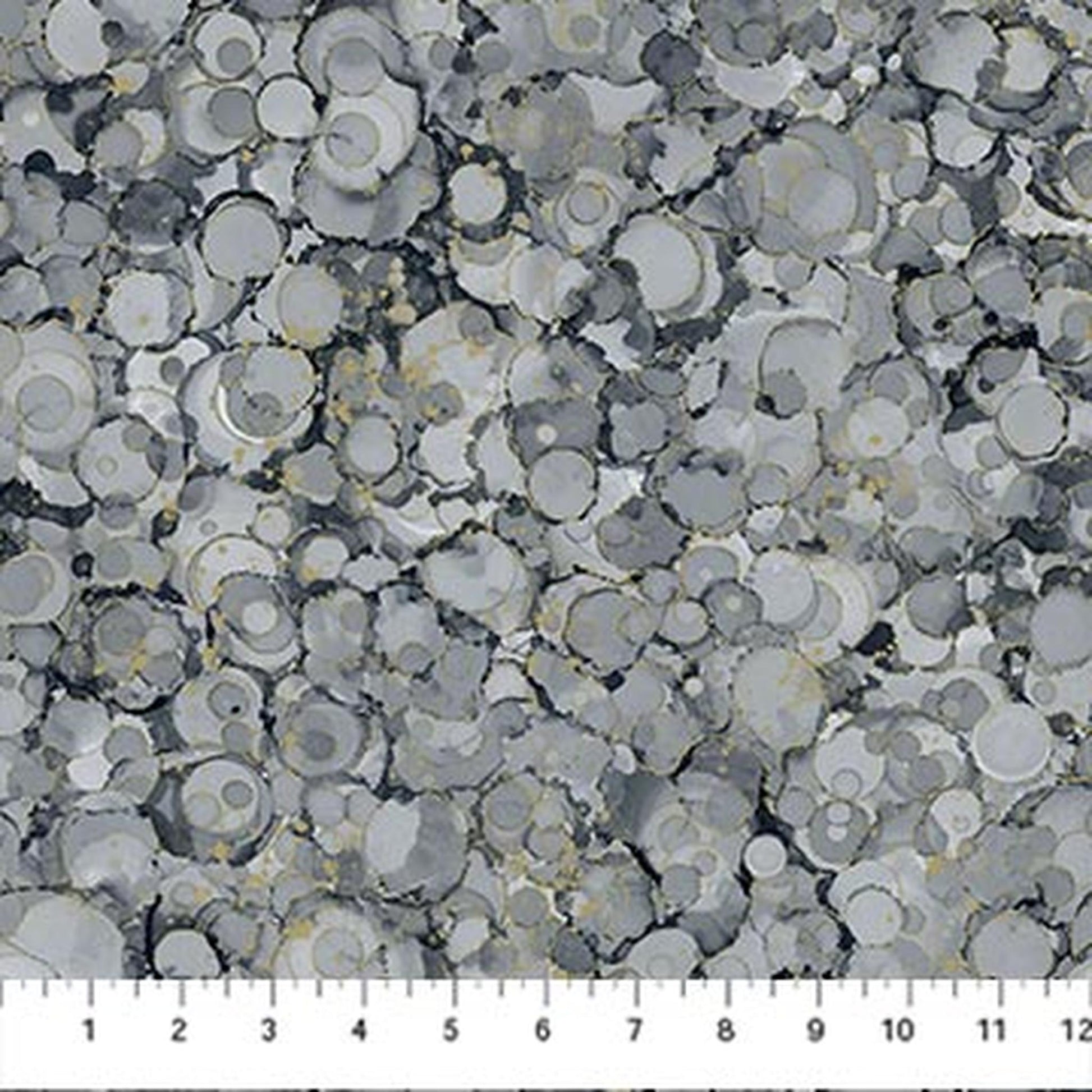 Northcott Midas Touch Bubble Texture - Dark Grey