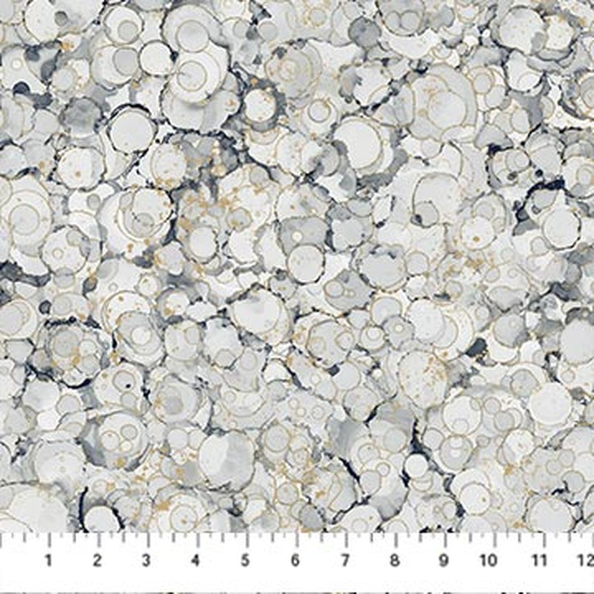 Northcott Midas Touch Bubble Texture - Light Grey