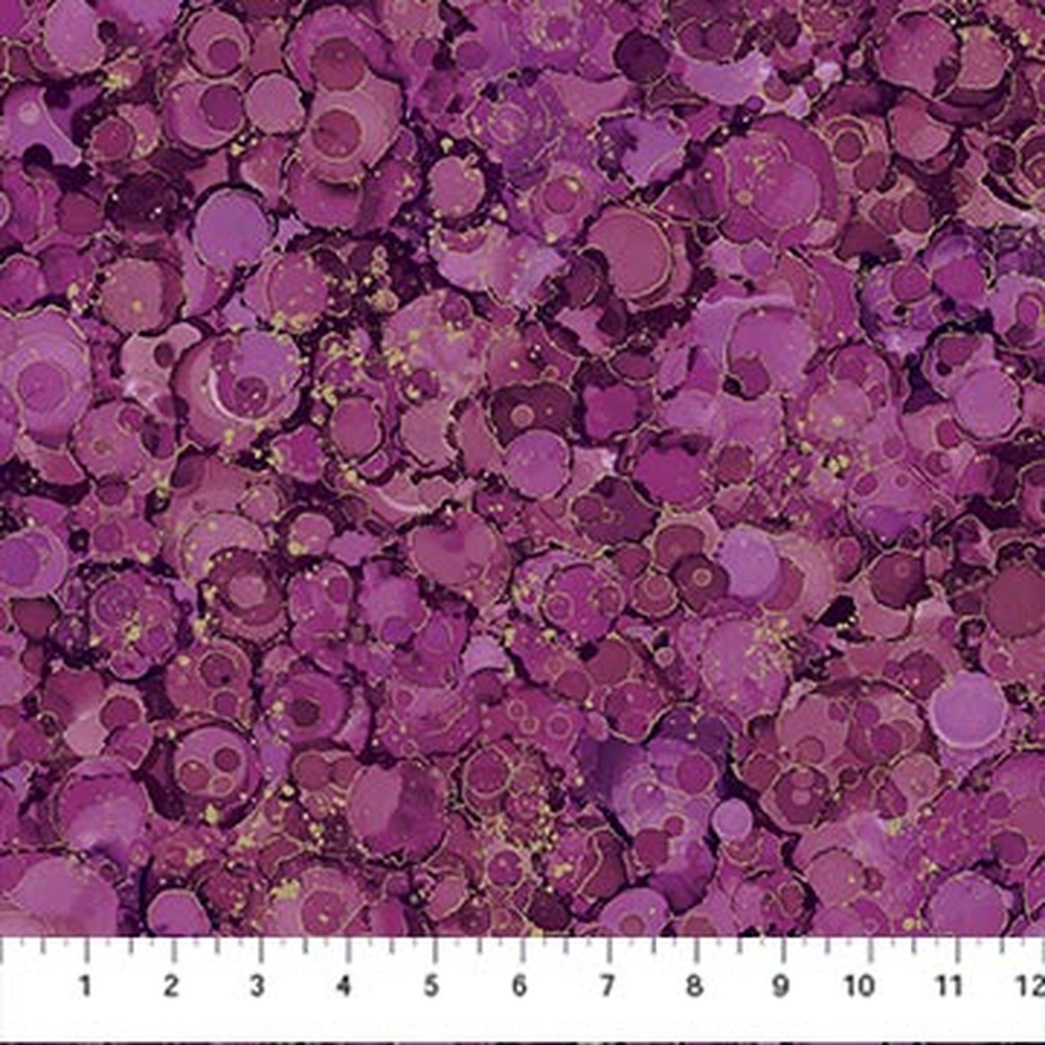 Northcott Midas Touch Bubble Texture - Plum