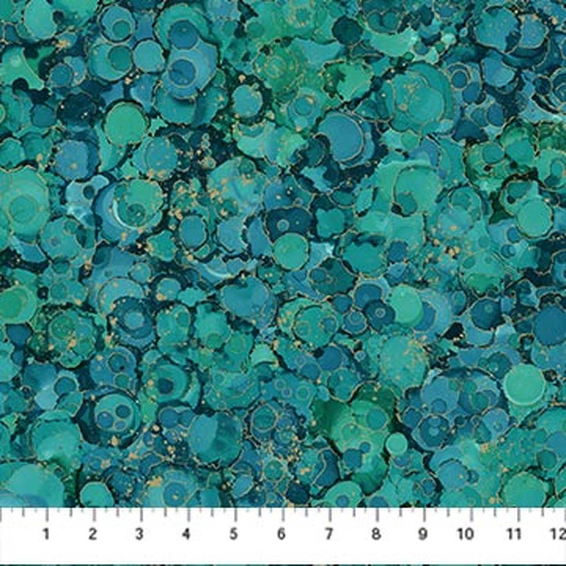 Northcott Midas Touch Bubble Texture - Teal