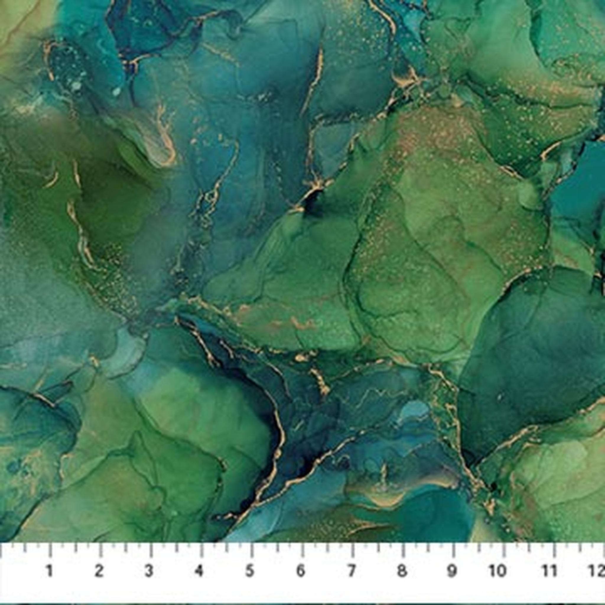 Northcott Midas Touch Multi Texture - Teal/Green