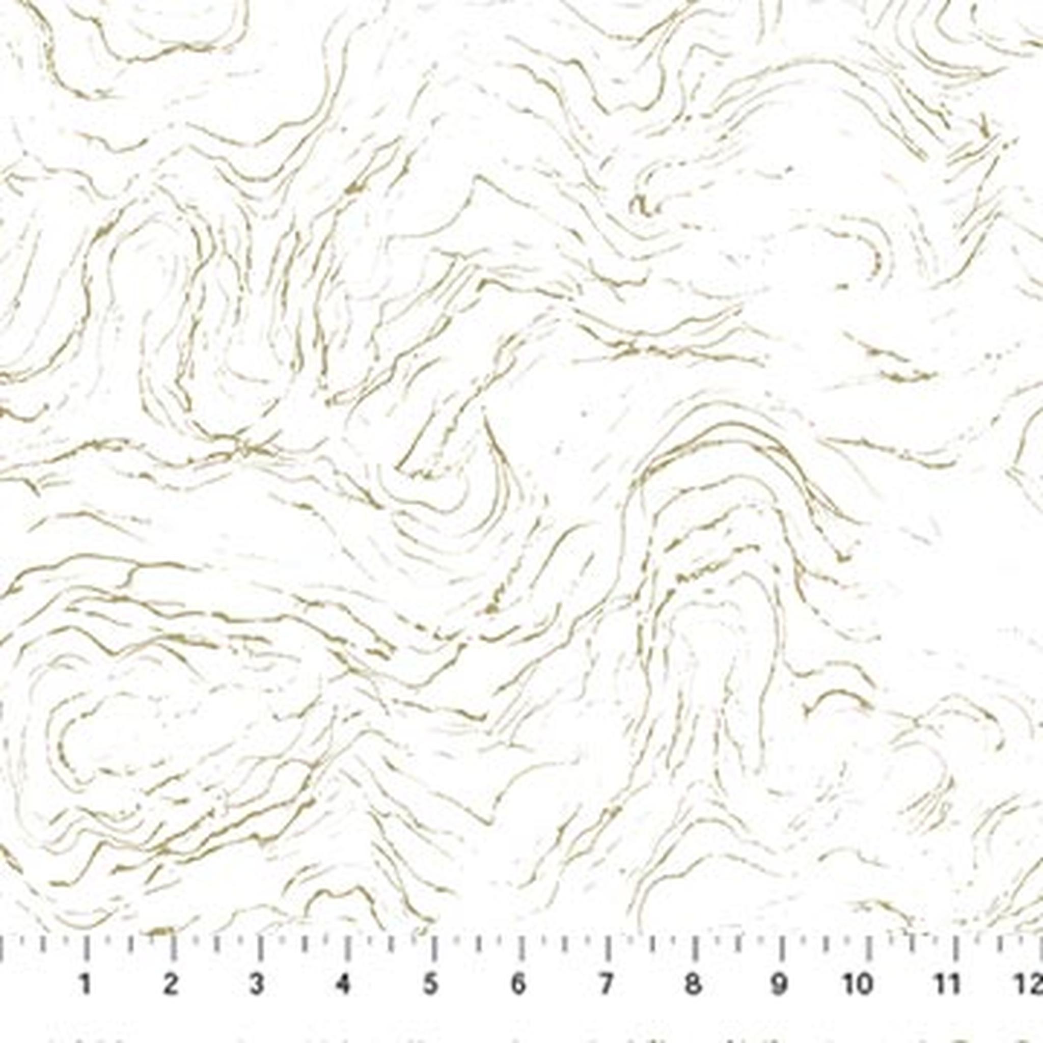 Northcott Midas Touch Wave Texture - Metallic White