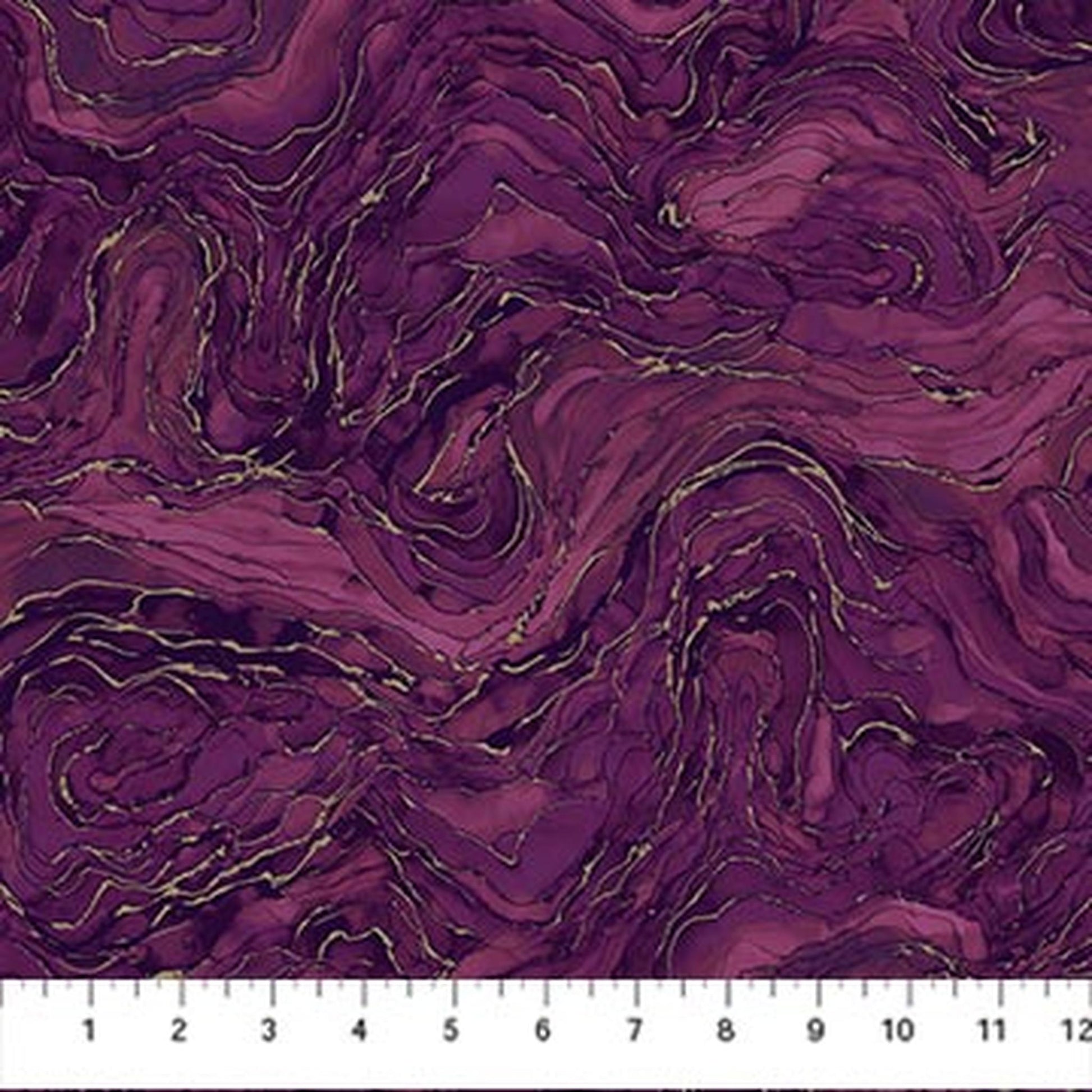 Northcott Midas Touch Wave Texture - Plum