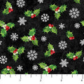 Northcott Sugar Coated by Deborah Edwards - Holly: Black