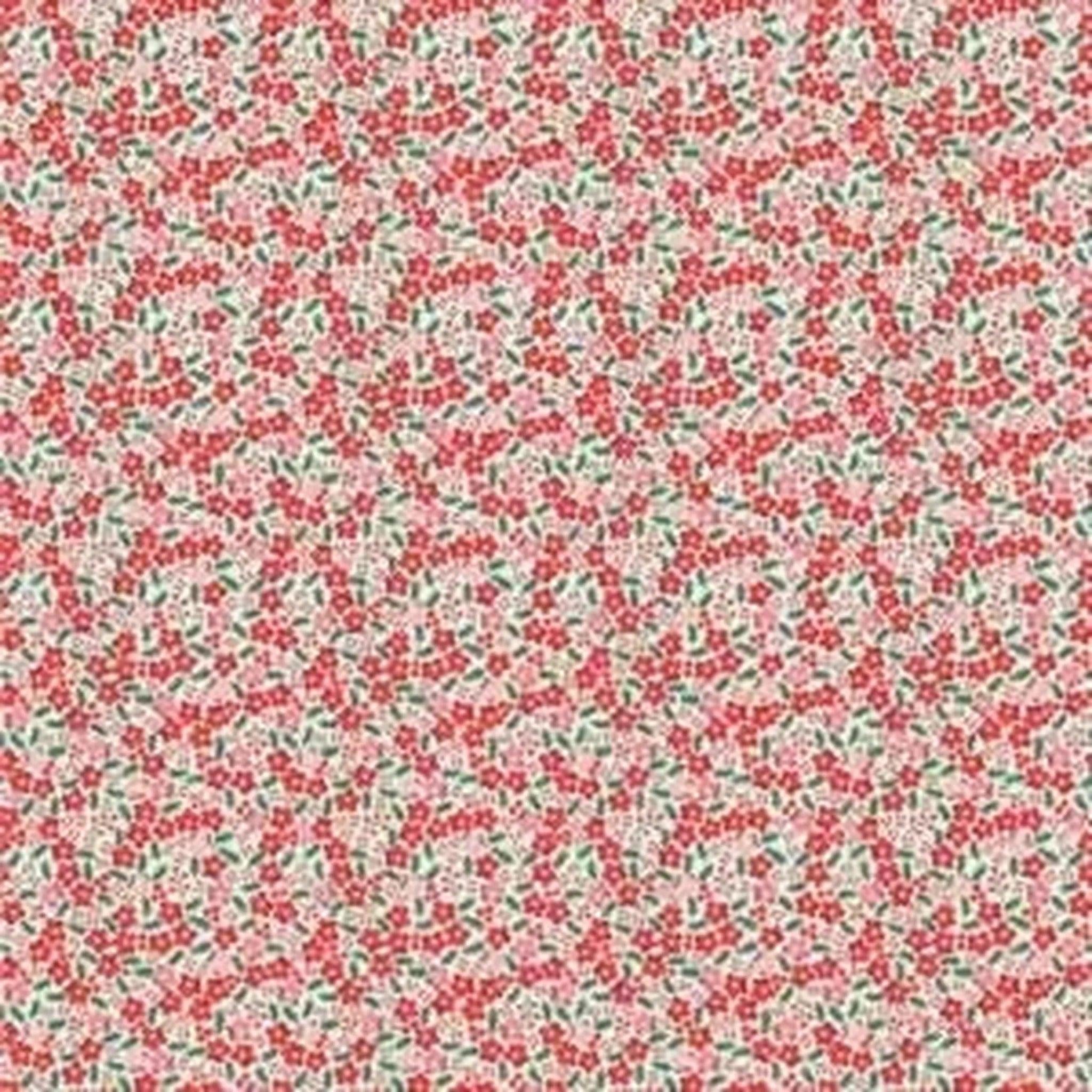 Oh What Fun Holly Flowers Red by Poppie Cotton