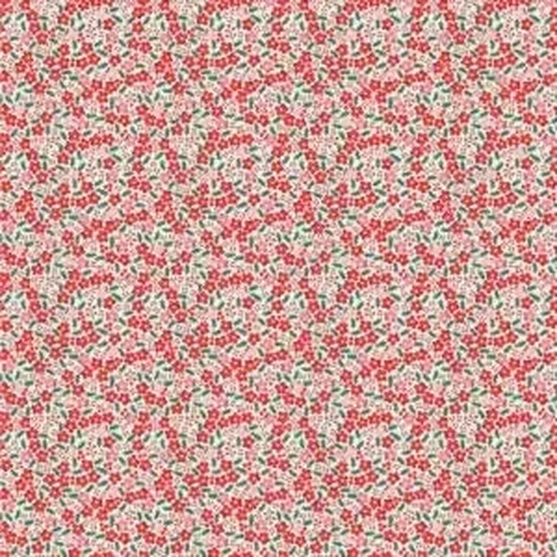 Oh What Fun Holly Flowers Red by Poppie Cotton