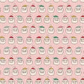Oh What Fun Santa Heads Pink by Poppie Cotton