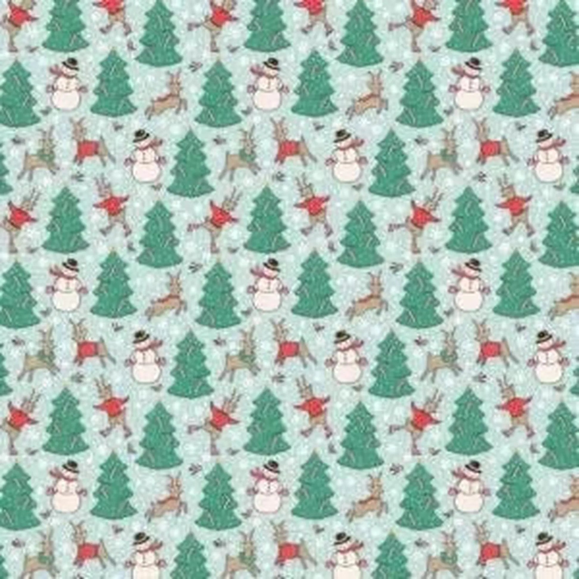 Oh What Fun Skating Deer Blue by Poppie Cotton