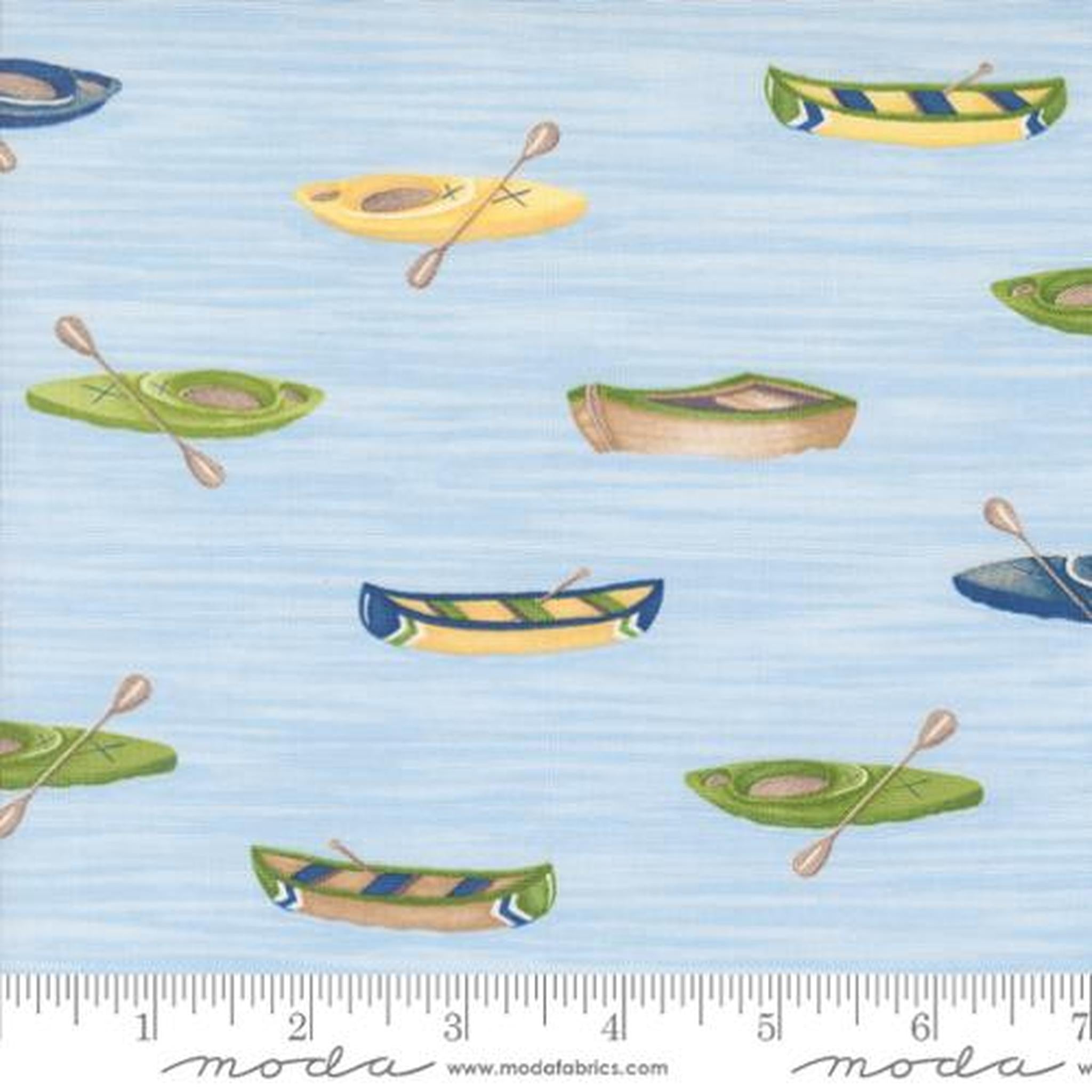 On Lake Time by Deb Strain - Canoes & Kayaks: Sky Blue