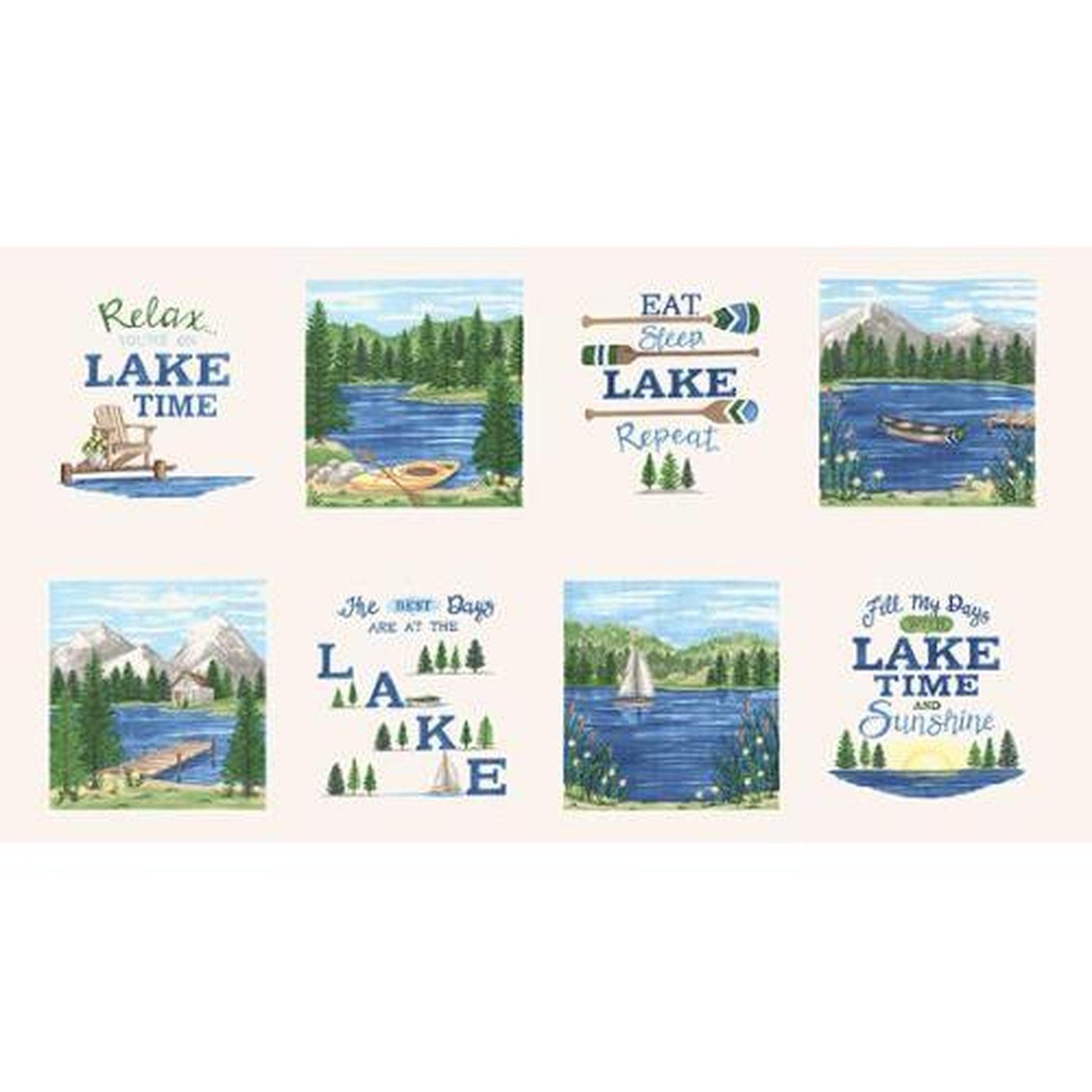 On Lake Time by Deb Strain - Cloud White Panel (24" x 44")