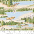 On Lake Time by Deb Strain - Lake Scene: Cloud White