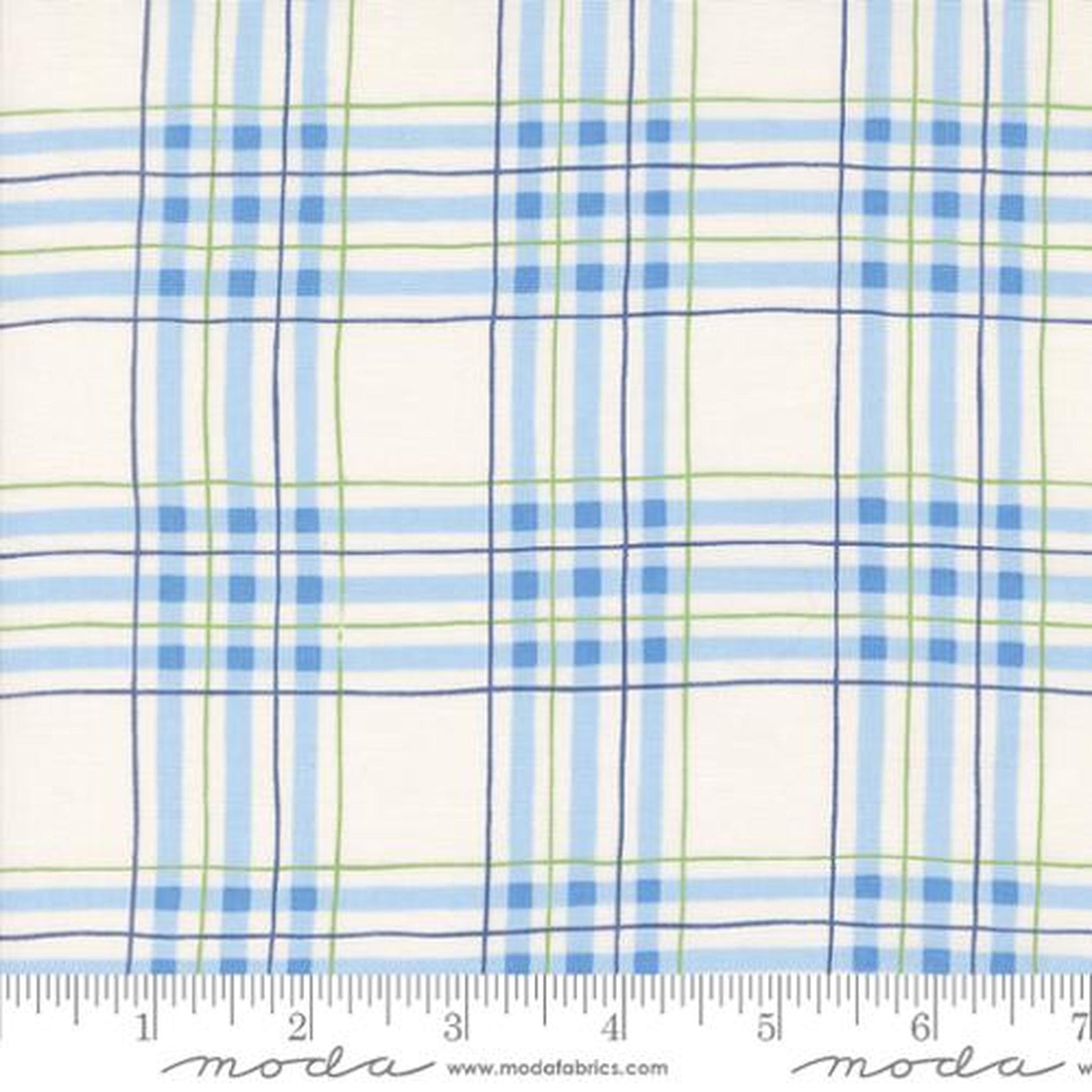On Lake Time by Deb Strain - Lakehouse Plaid: Cloud White