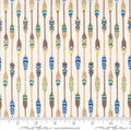 On Lake Time by Deb Strain - Patterned Paddles: Cloud White
