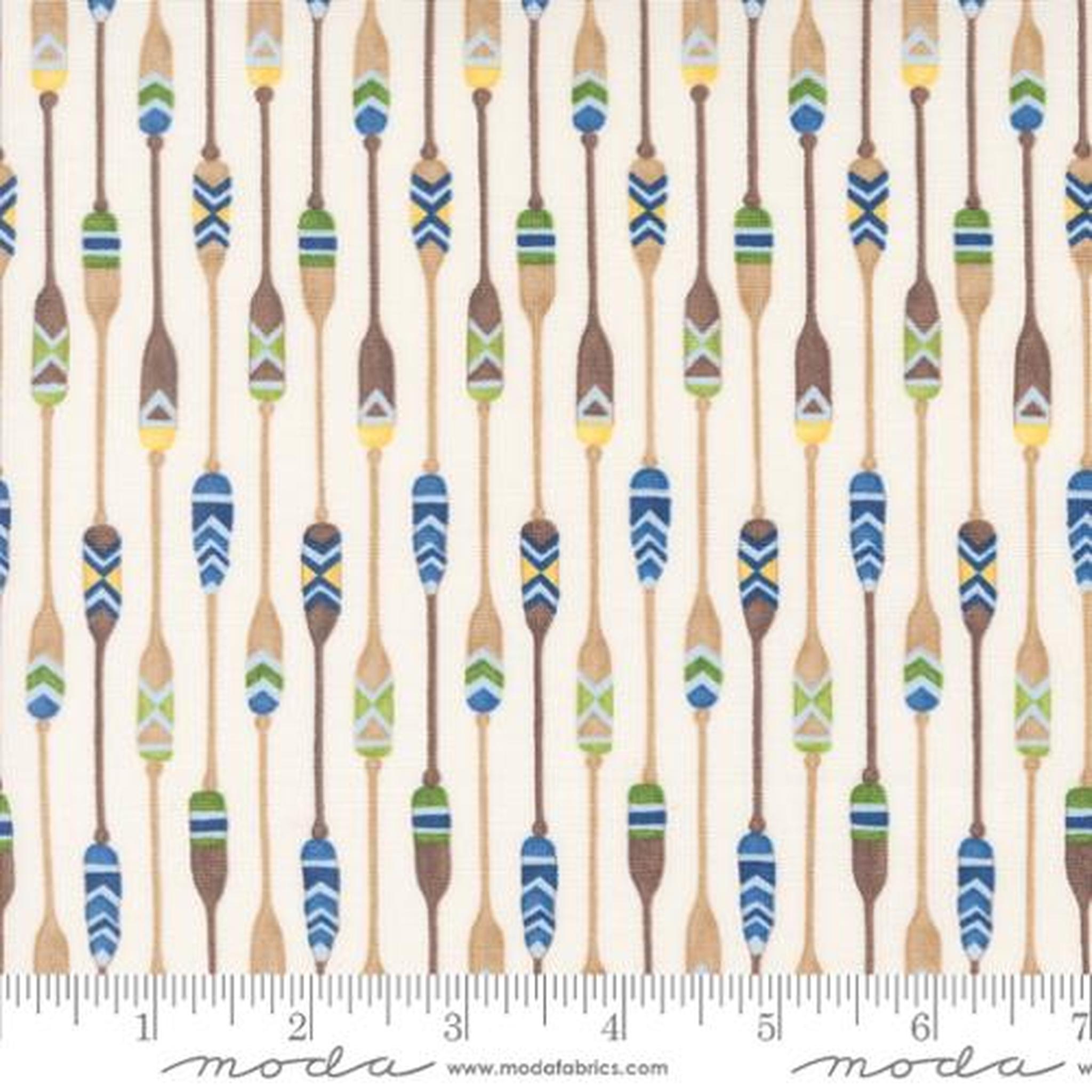 On Lake Time by Deb Strain - Patterned Paddles: Cloud White