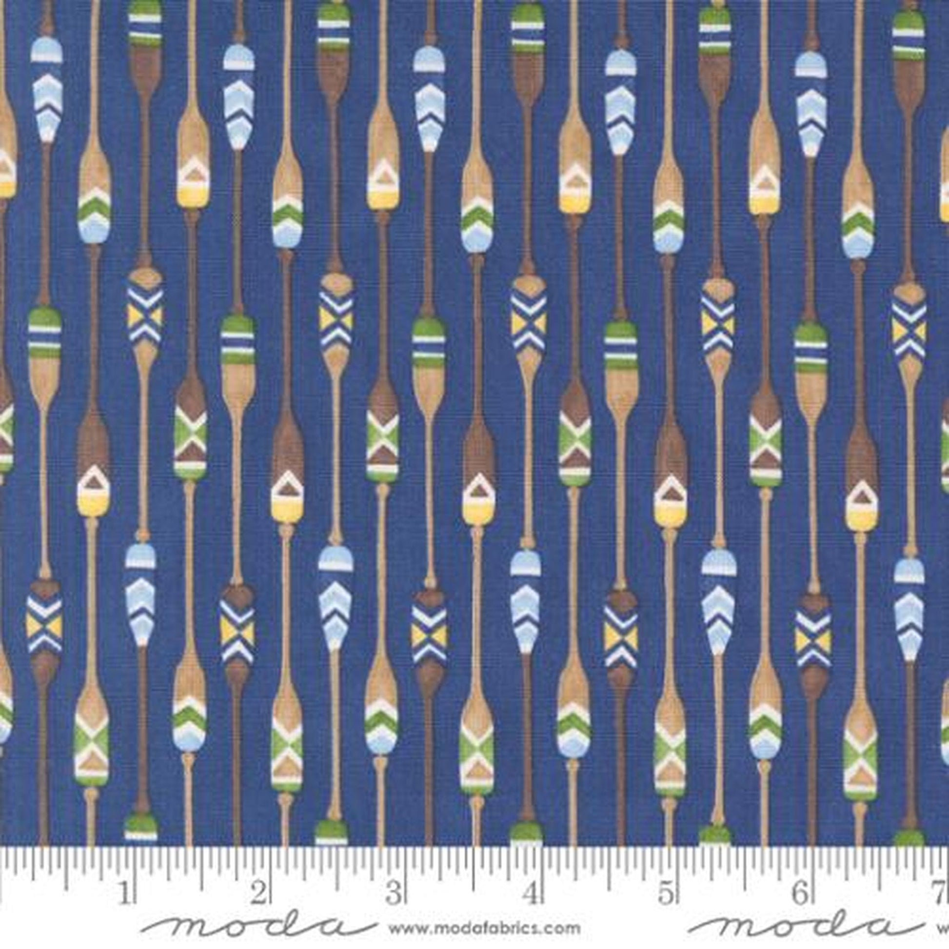 On Lake Time by Deb Strain - Patterned Paddles: Deep Water