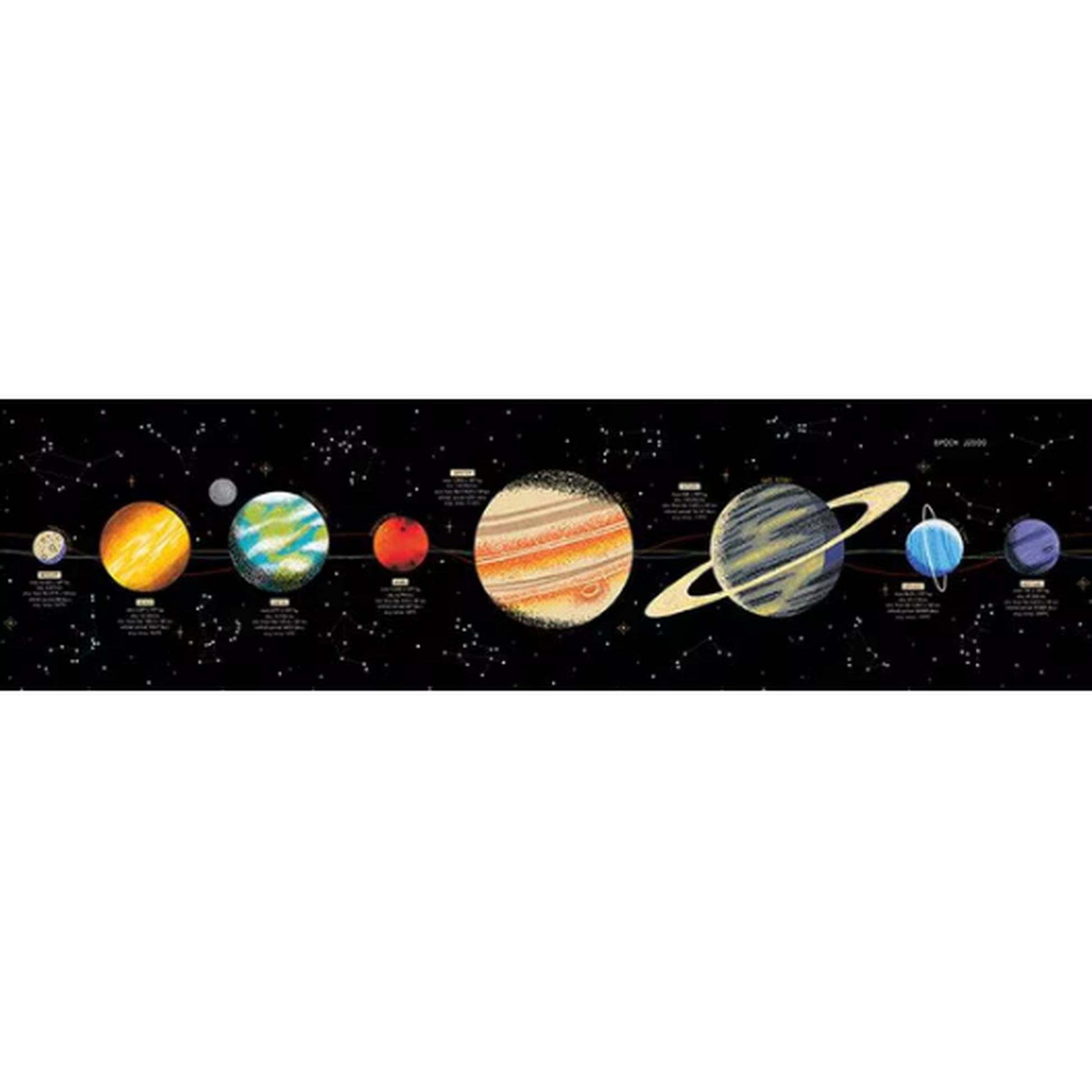 Outer Space by NASA - Solar System Panel Black (12" x 44")