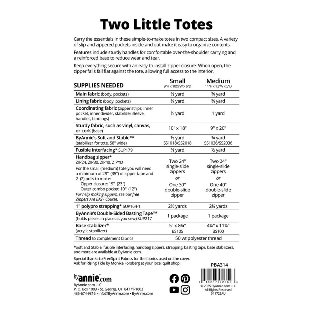 Pattern: byAnnie Two Little Totes