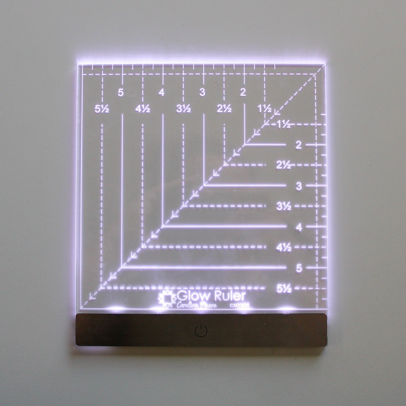 Glow Ruler by Carolina Moore 6" Square - For Righties