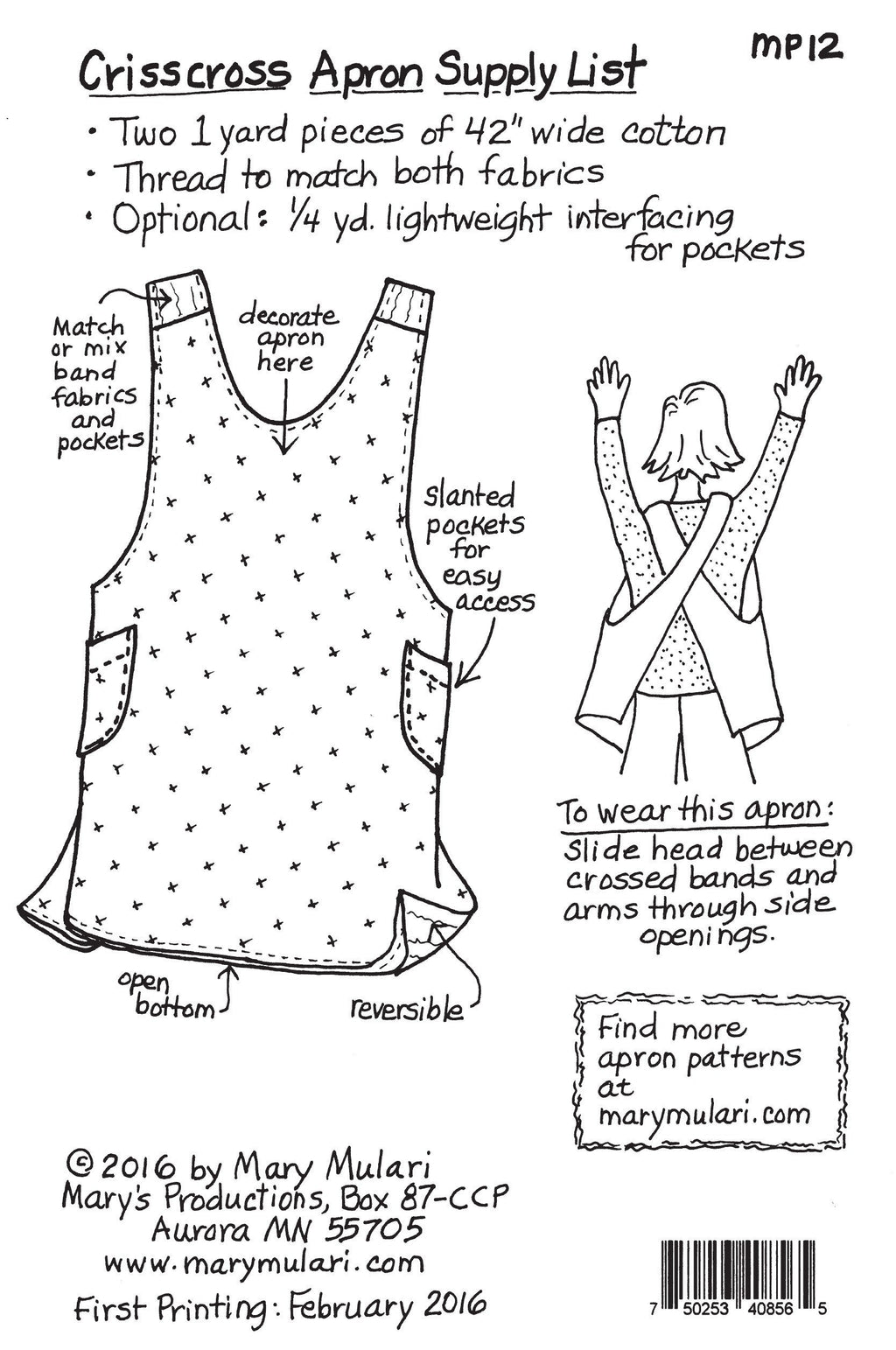 Pattern:  Crisscross Apron