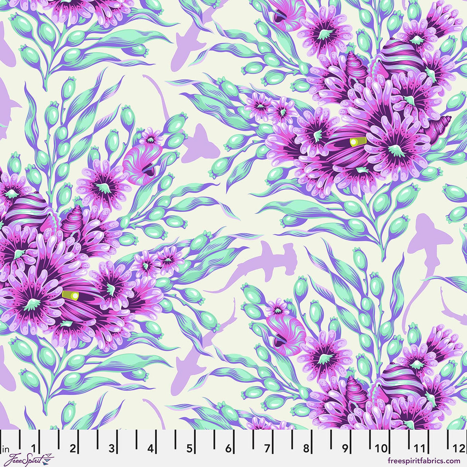 Floral Reef by Tula Pink - Shadow Sharks - Ultraviolet