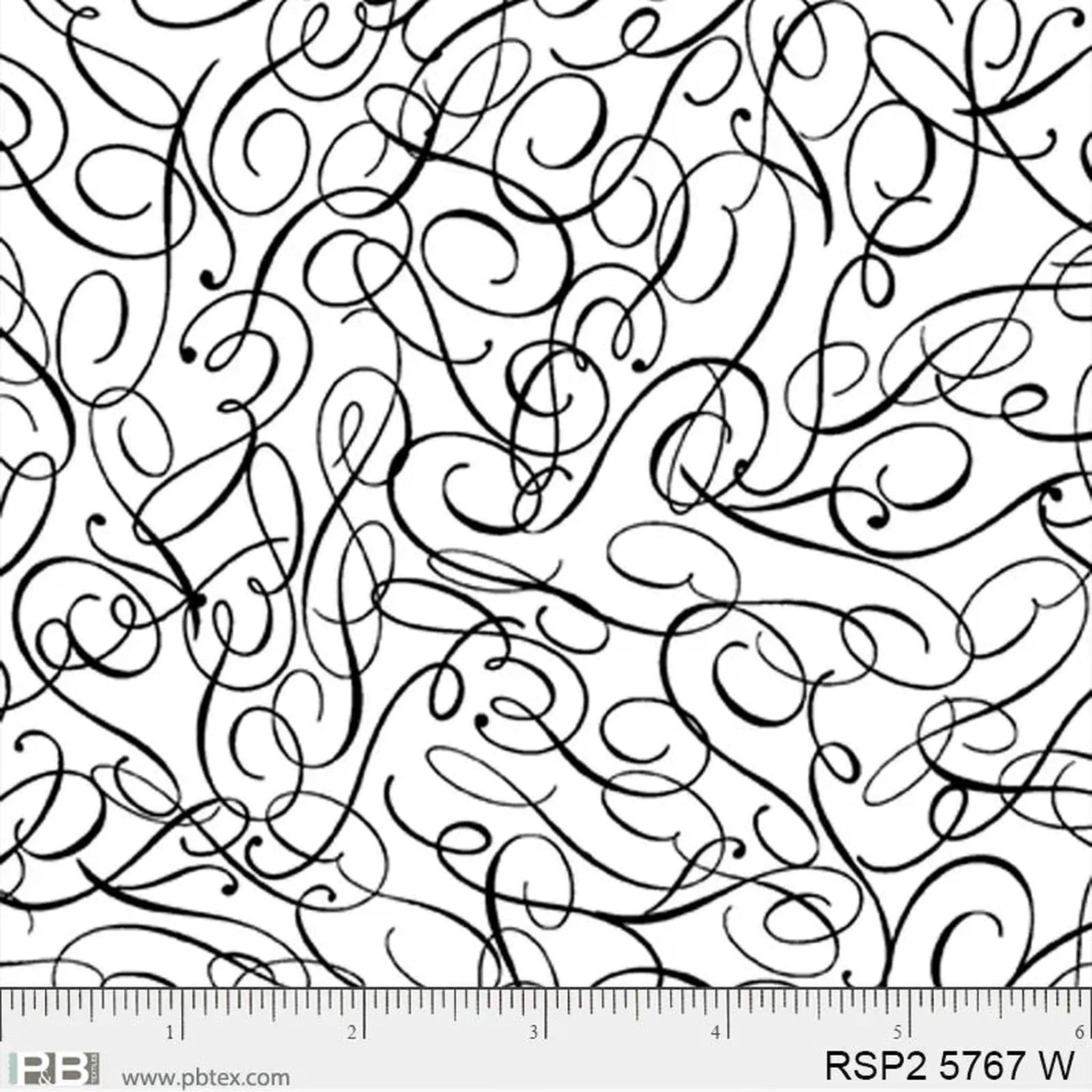 P&B Textitles Ramblings - Salt and Pepper 2 - Calligraphy Scrolls