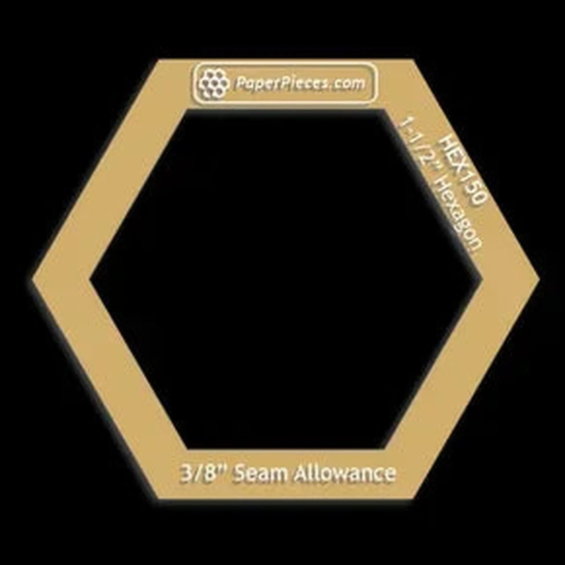 Paper Pieces: Hexagon 1 1/2" - Windowed Cutting Template