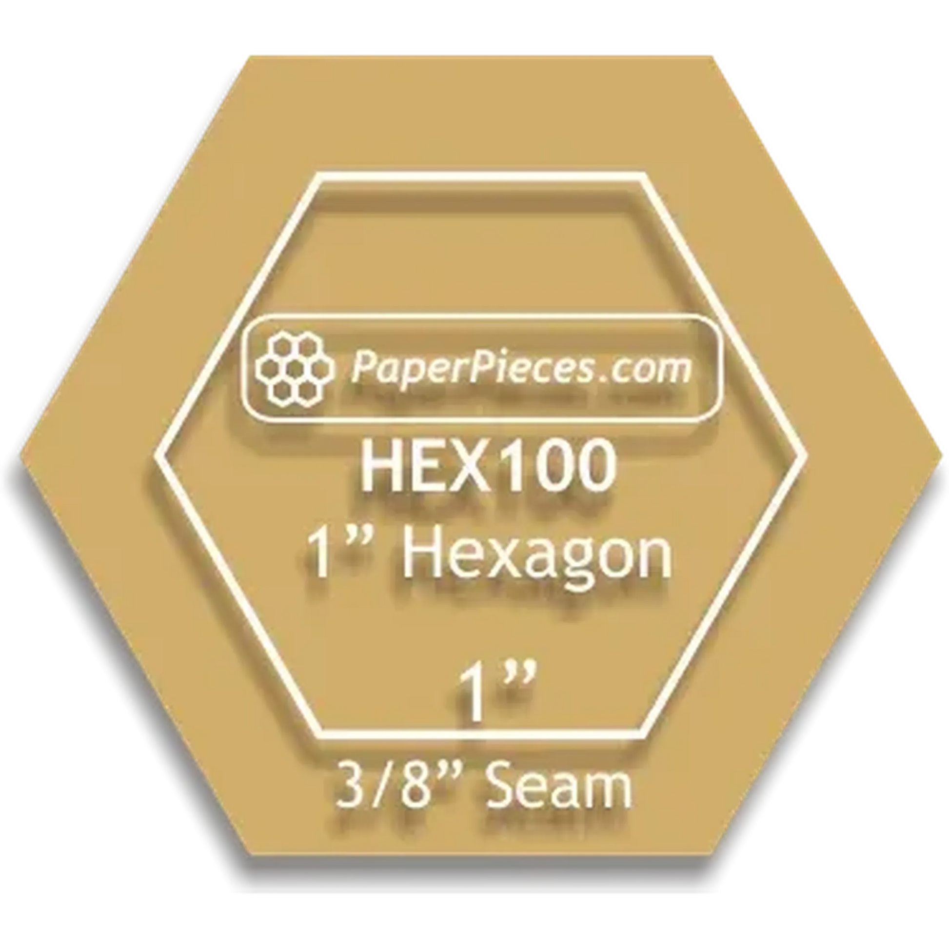 Paper Pieces: Hexagon 1" - Windowed Cutting Template