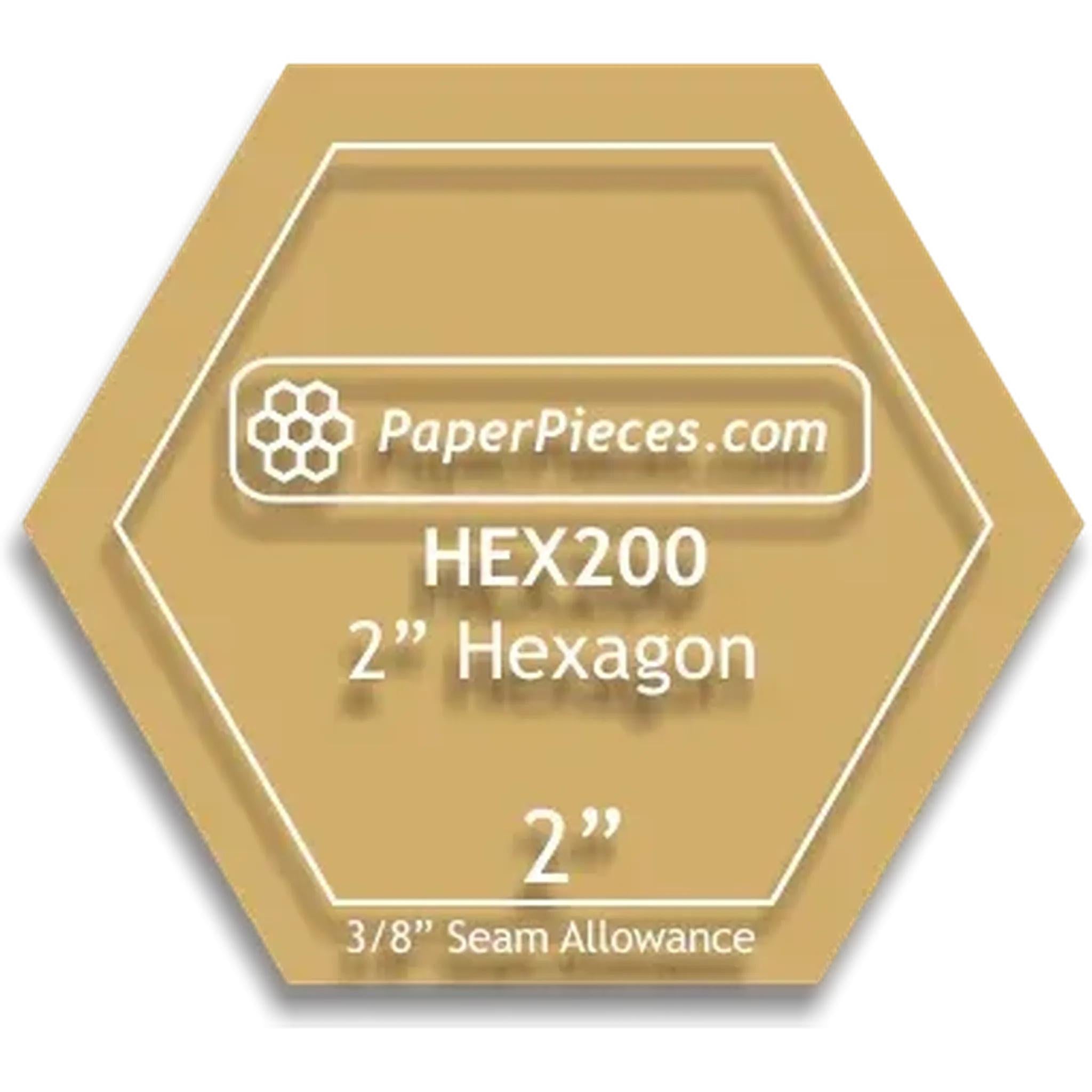 Paper Pieces: Hexagon 2" - Windowed Cutting Template