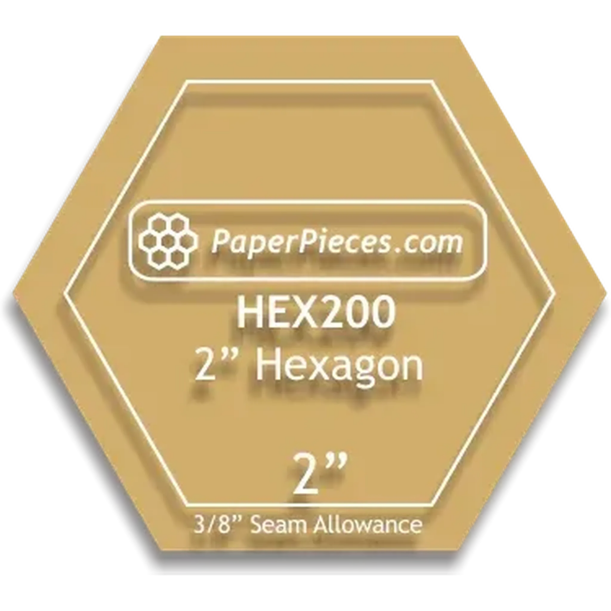 Paper Pieces: Hexagon 2" - Windowed Cutting Template