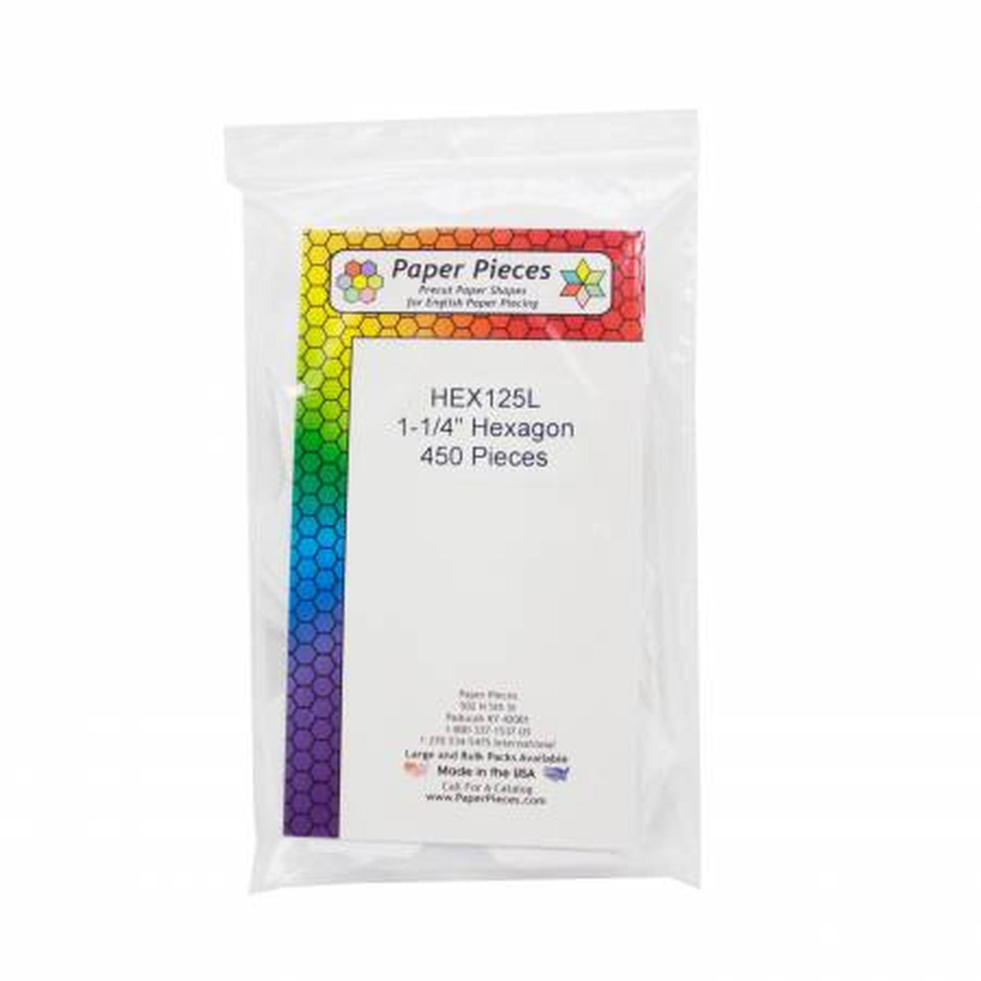 Paper Pieces: Hexagon Pack 1-1/4" (450 pieces)
