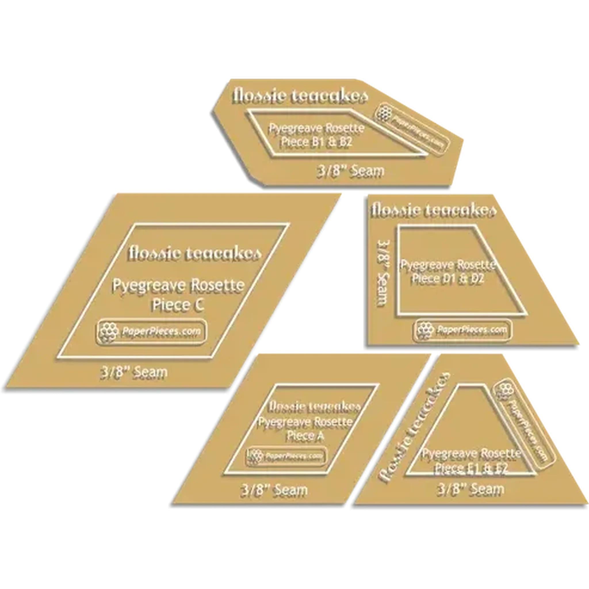 Paper Pieces: Pyegreave Rosette Cutting Templates | 5 piece set