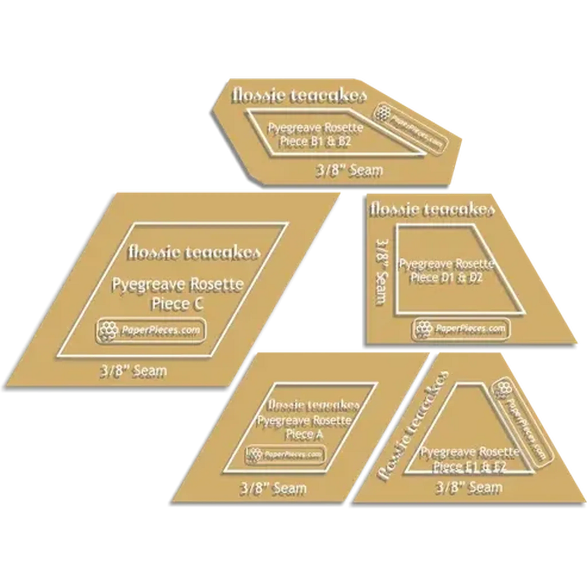 Paper Pieces: Pyegreave Rosette Cutting Templates | 5 piece set