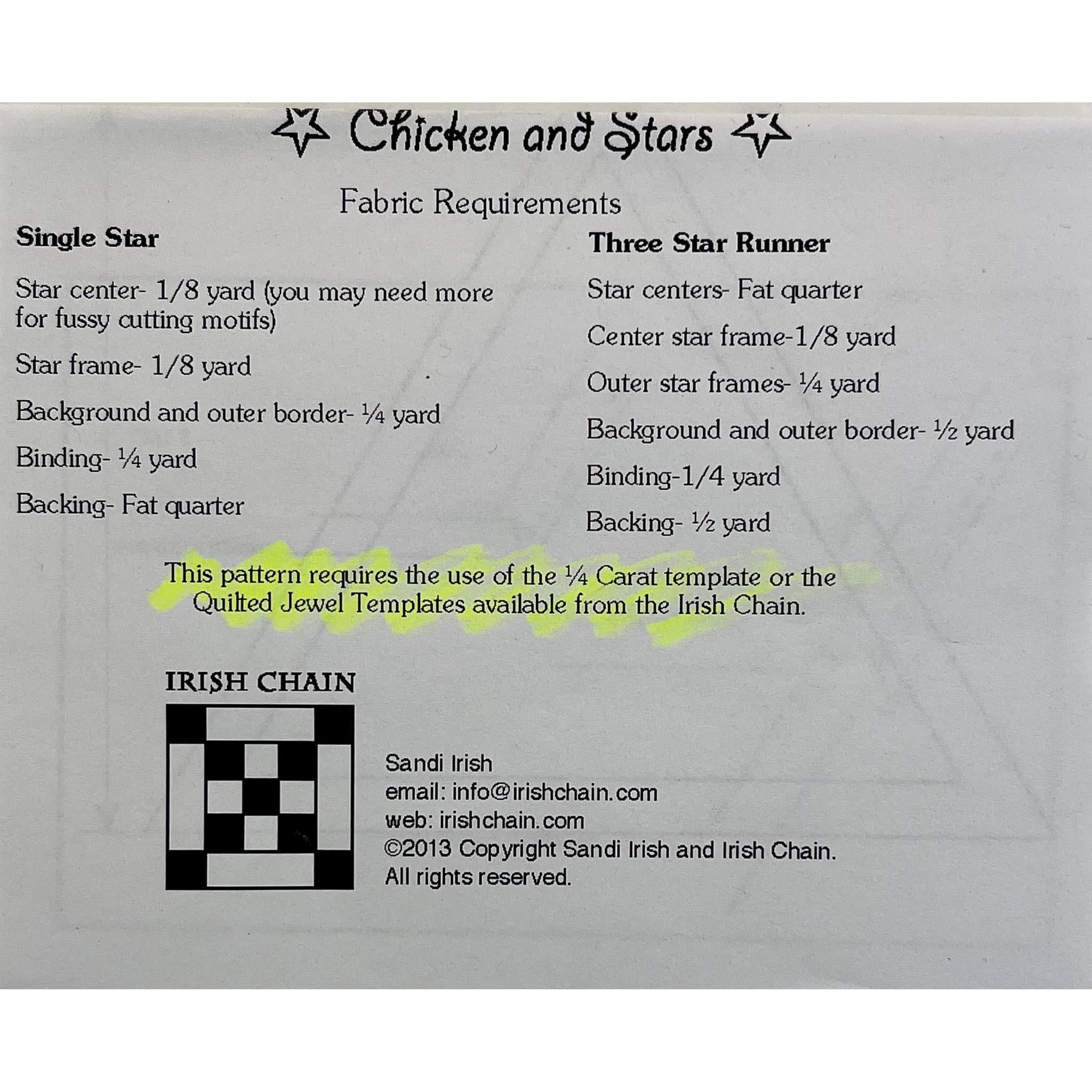 Pattern: Chicken and Stars Runner