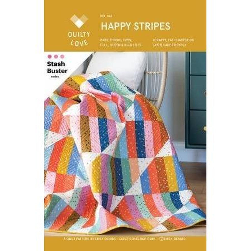 Pattern: Happy Stripes Quilt by Emily Dennis of Quilty Love