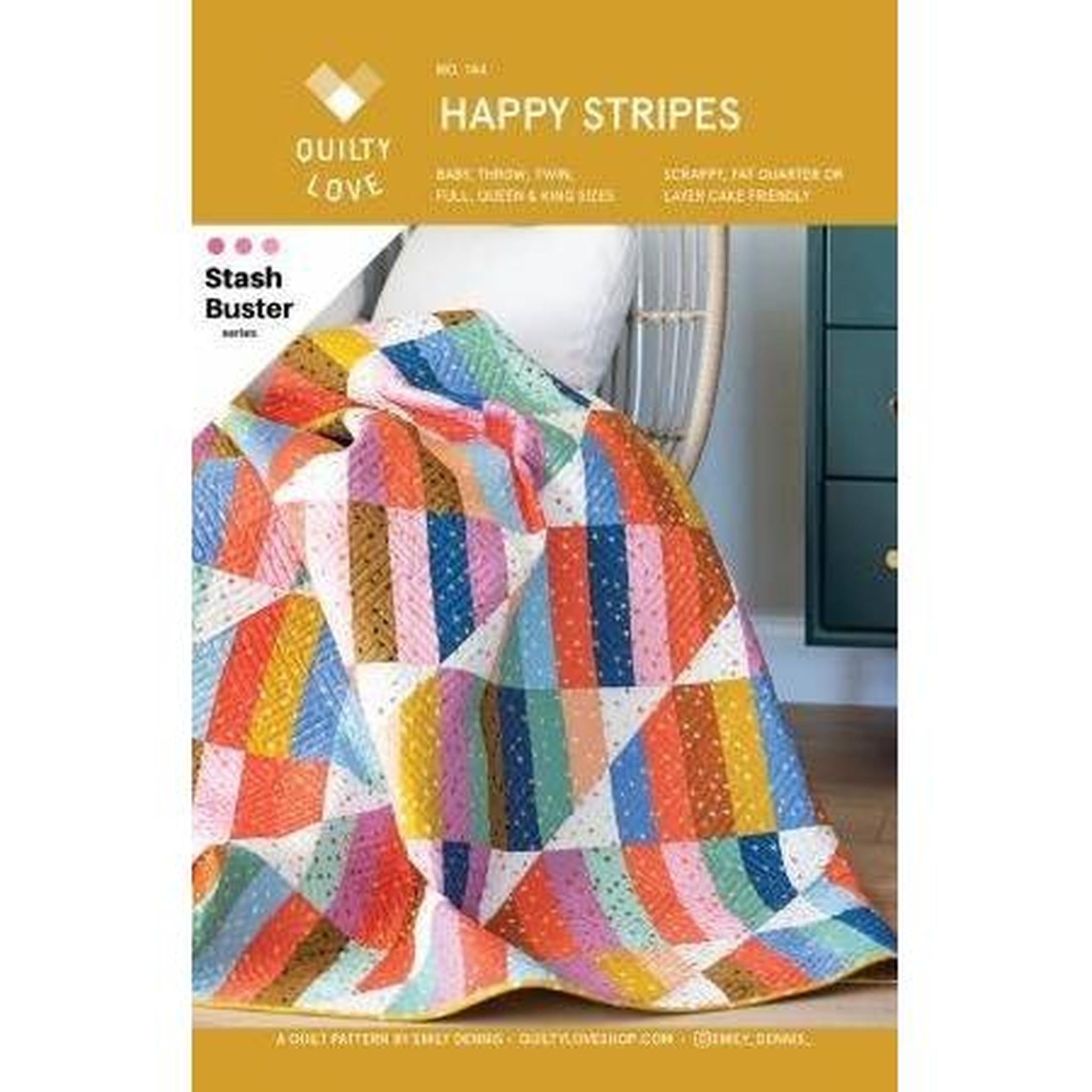 Pattern: Happy Stripes Quilt by Emily Dennis of Quilty Love
