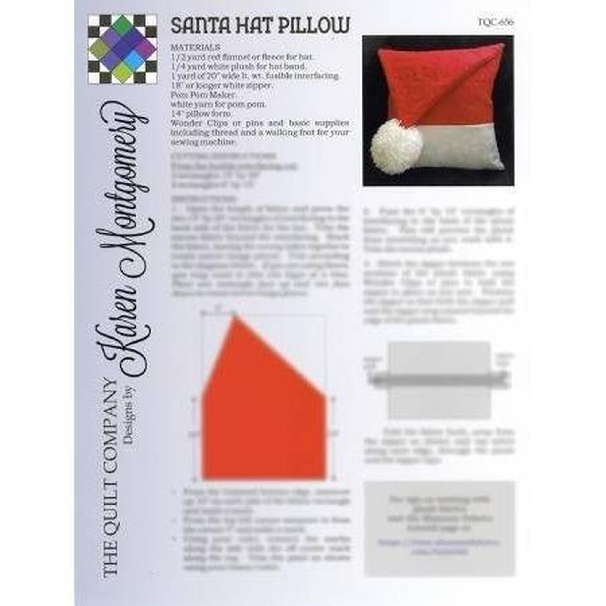 Pattern: KM Santa Hat Pillow 14" Square
