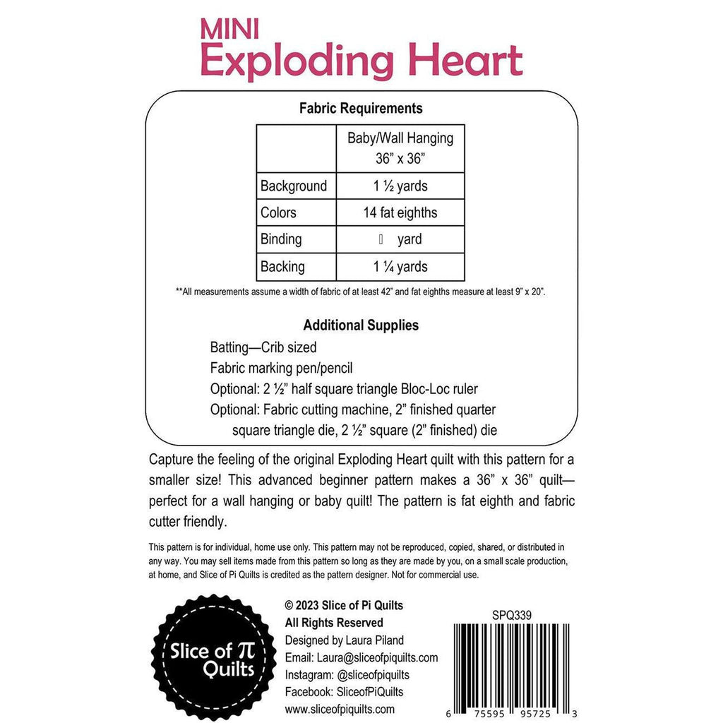 Pattern: Mini Exploding Heart