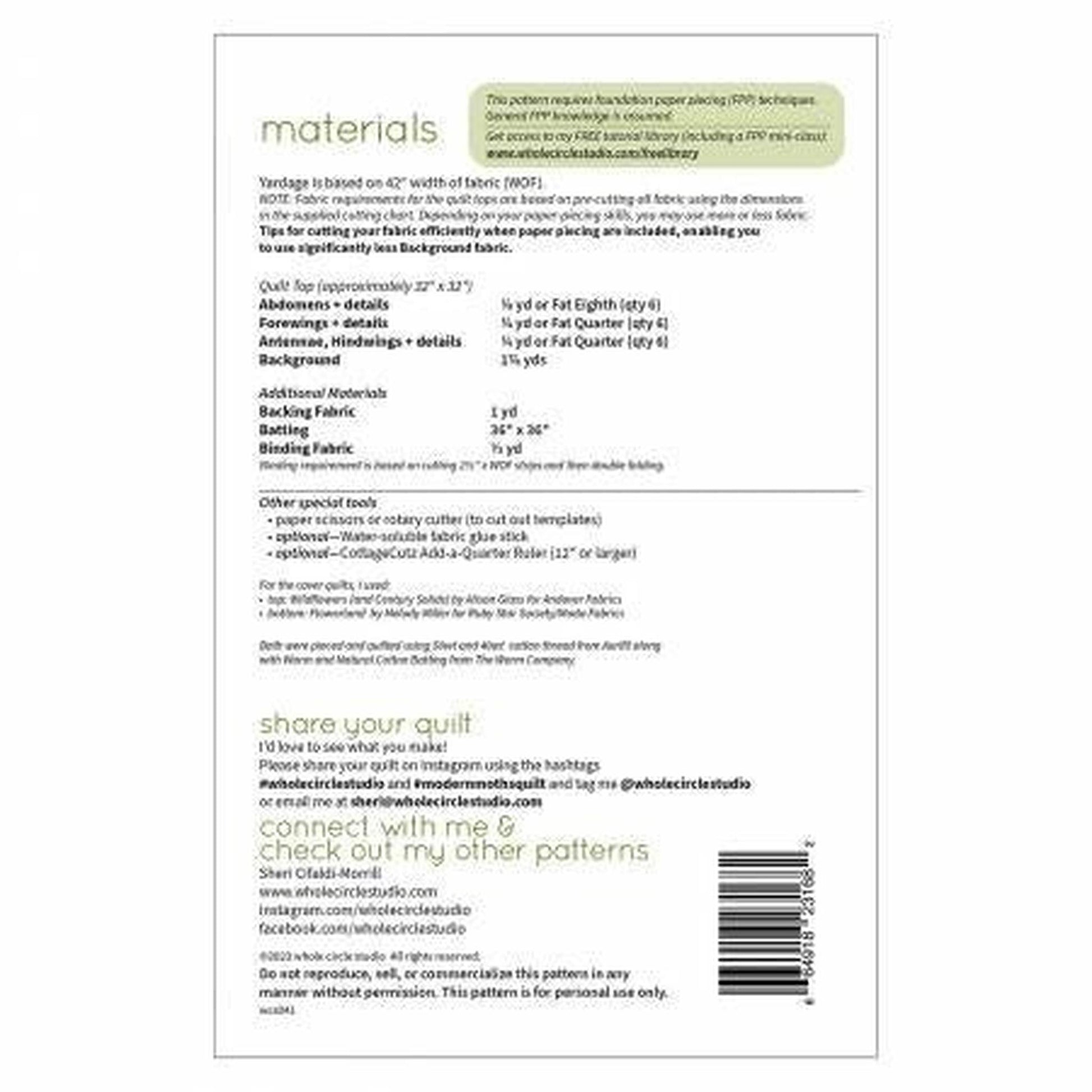 Pattern: Modern Moths Mini Quilt