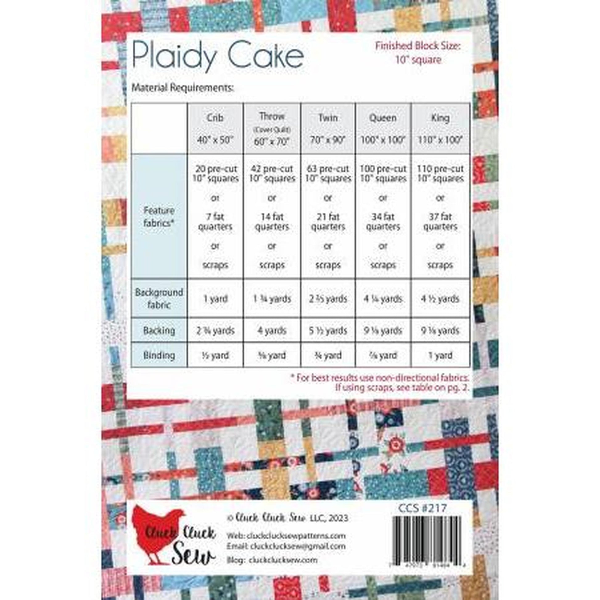 Pattern: Plaidy Cake