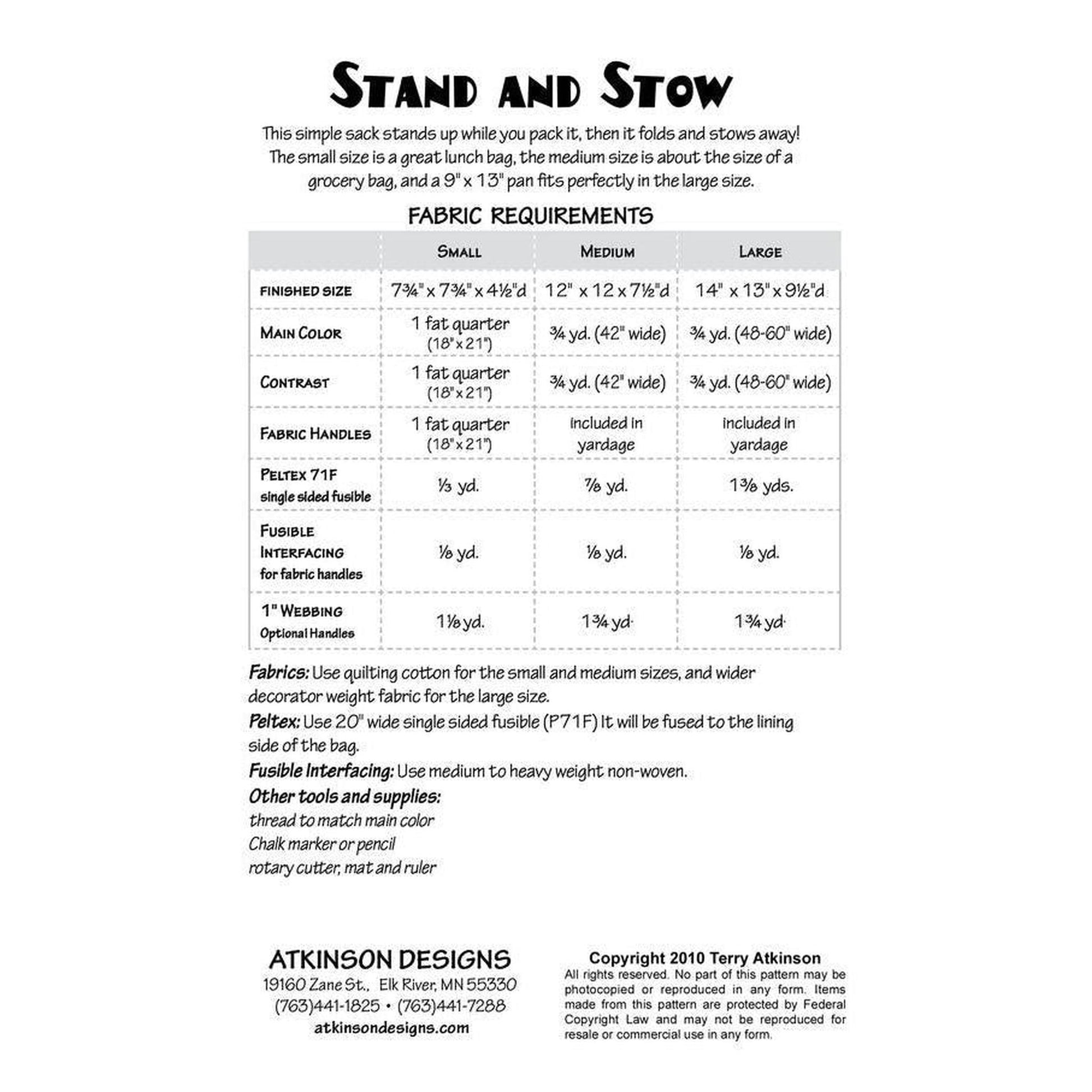Pattern: Stand 'N Stow