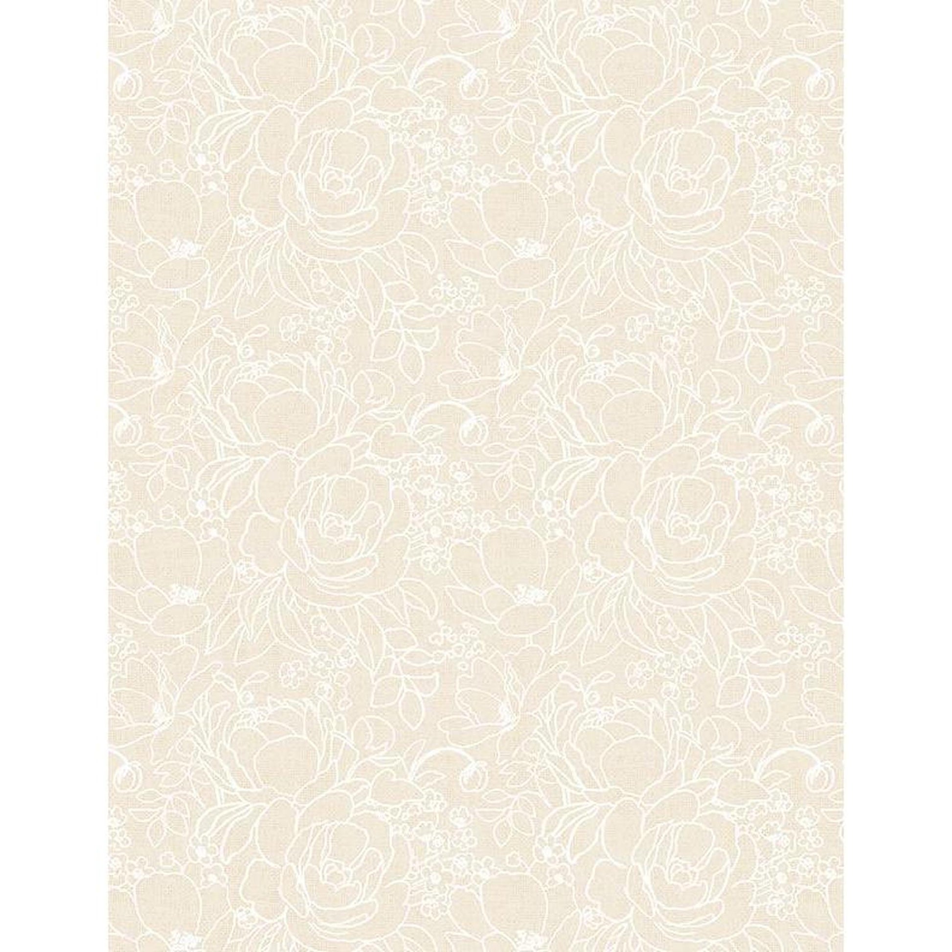 Peach Whispers Floral Outlines Cream
