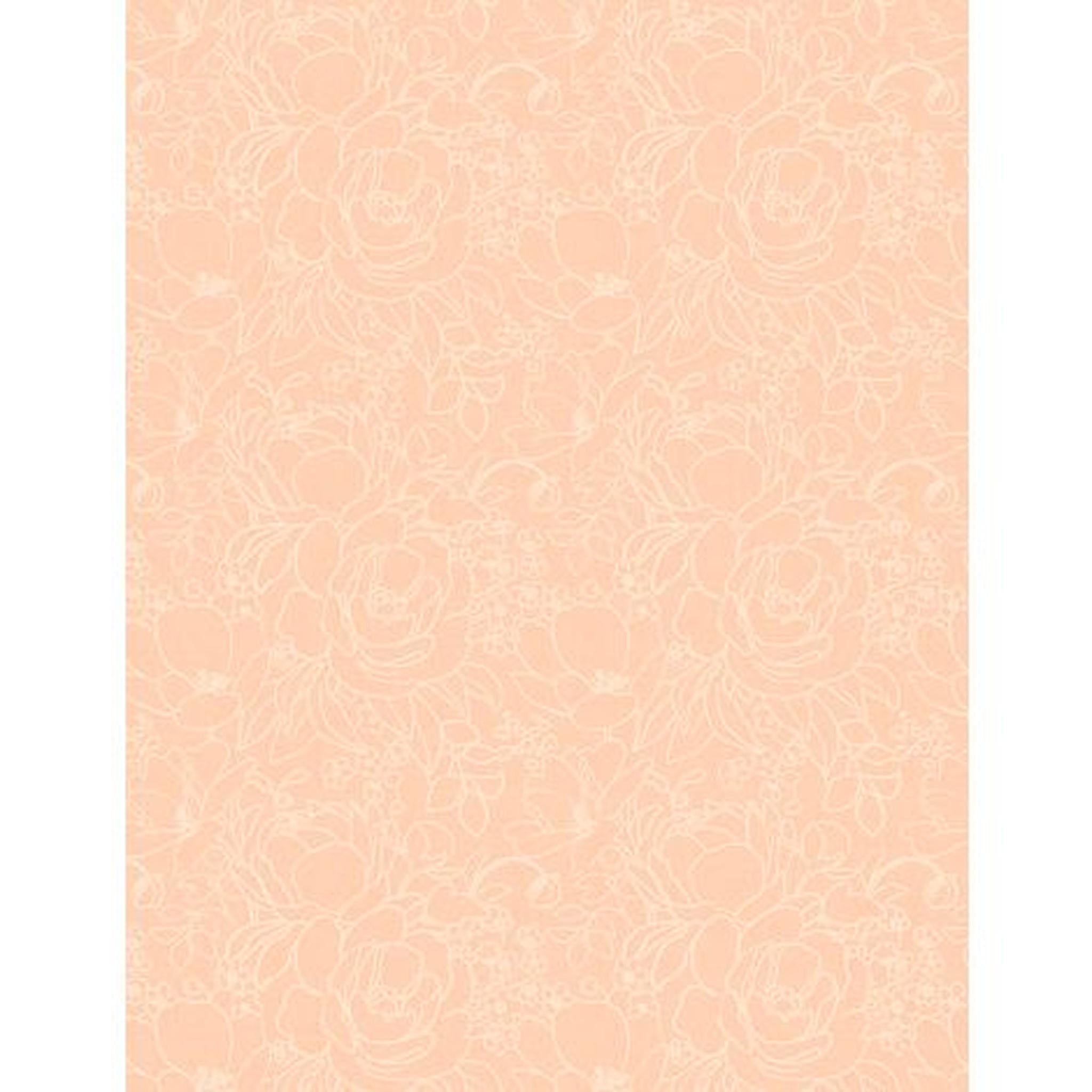 Peach Whispers Floral Outlines Peach