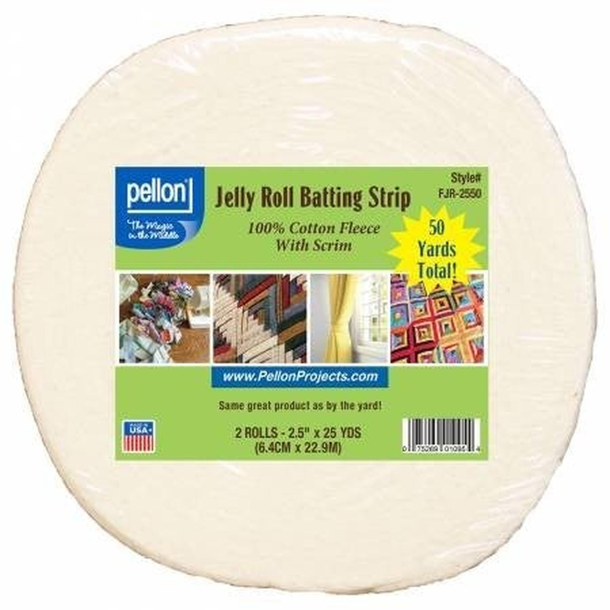 Pellon Cotton With Scrim Jelly Roll Batting 2-1/2in x 50yds