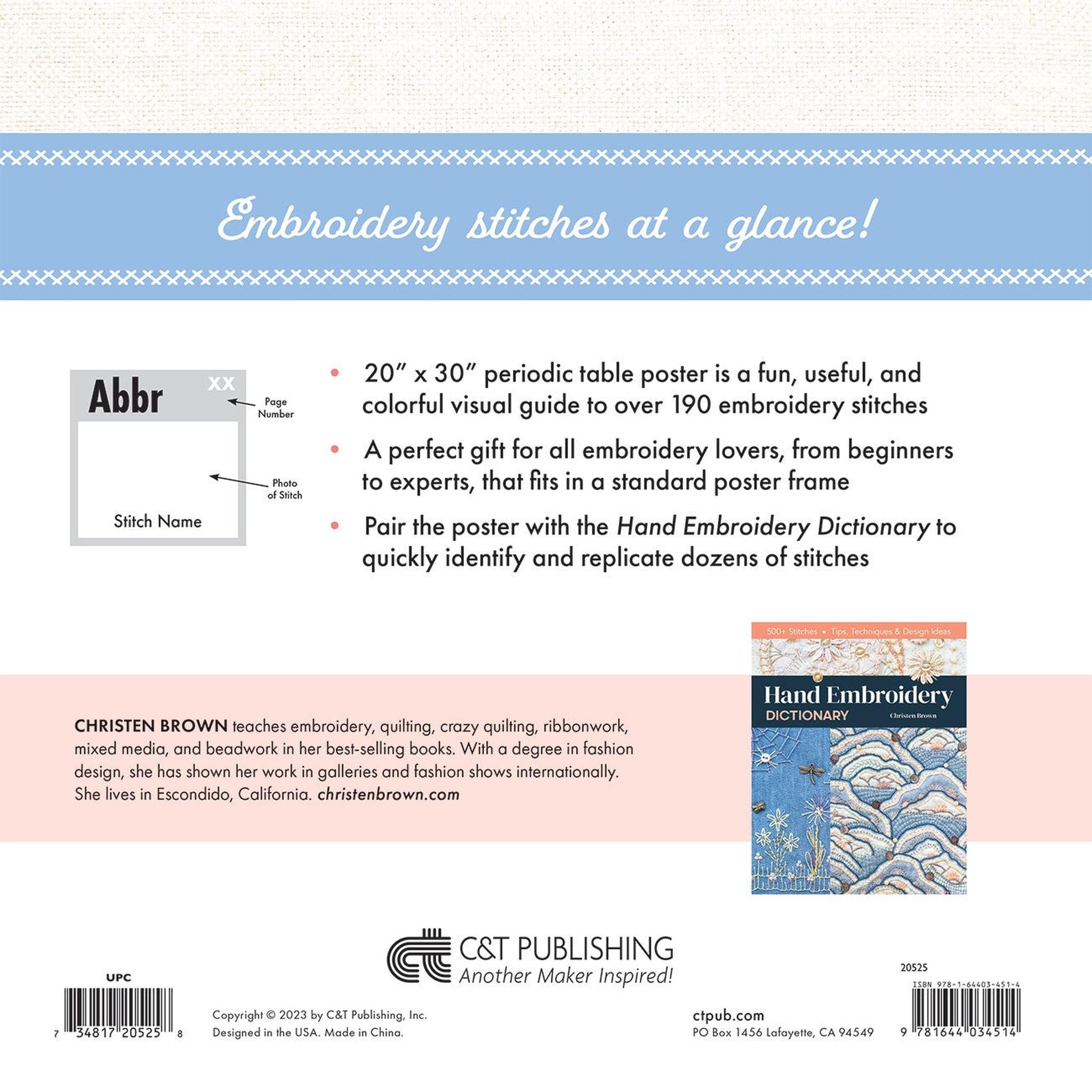 Periodic Table of Embroidery Stitches Poster