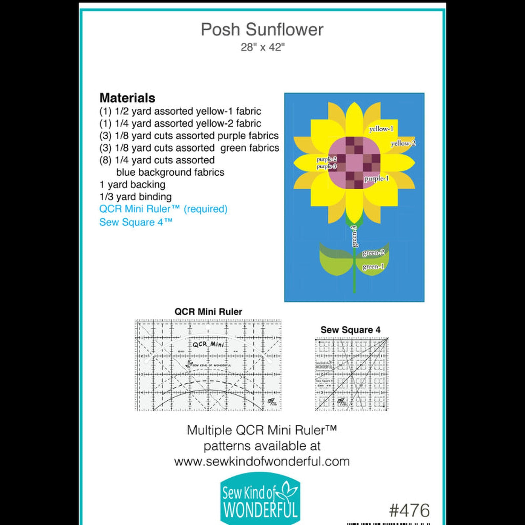 Sew Kind of Wonderful - Posh Sunflower Pattern