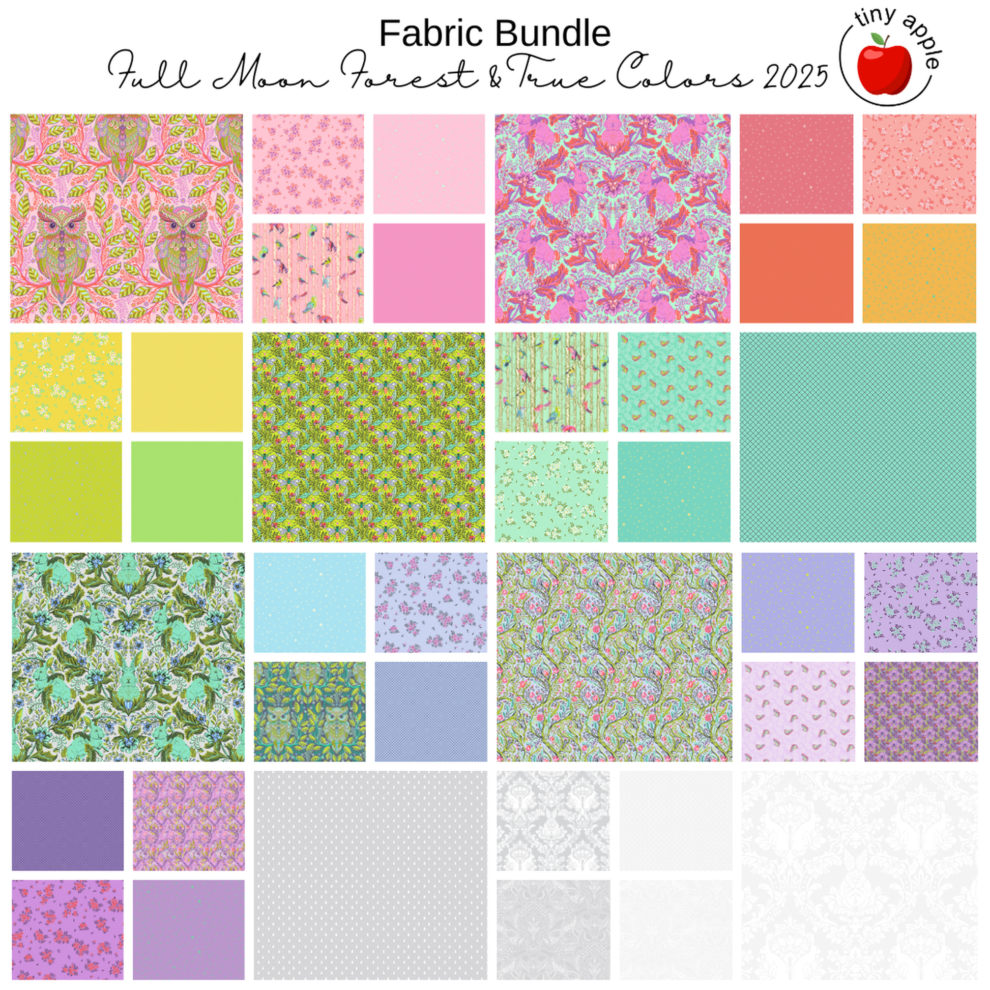 Pre-Cut Bundles (40) - Full Moon Forest and True Colors 2025 by Tula Pink
